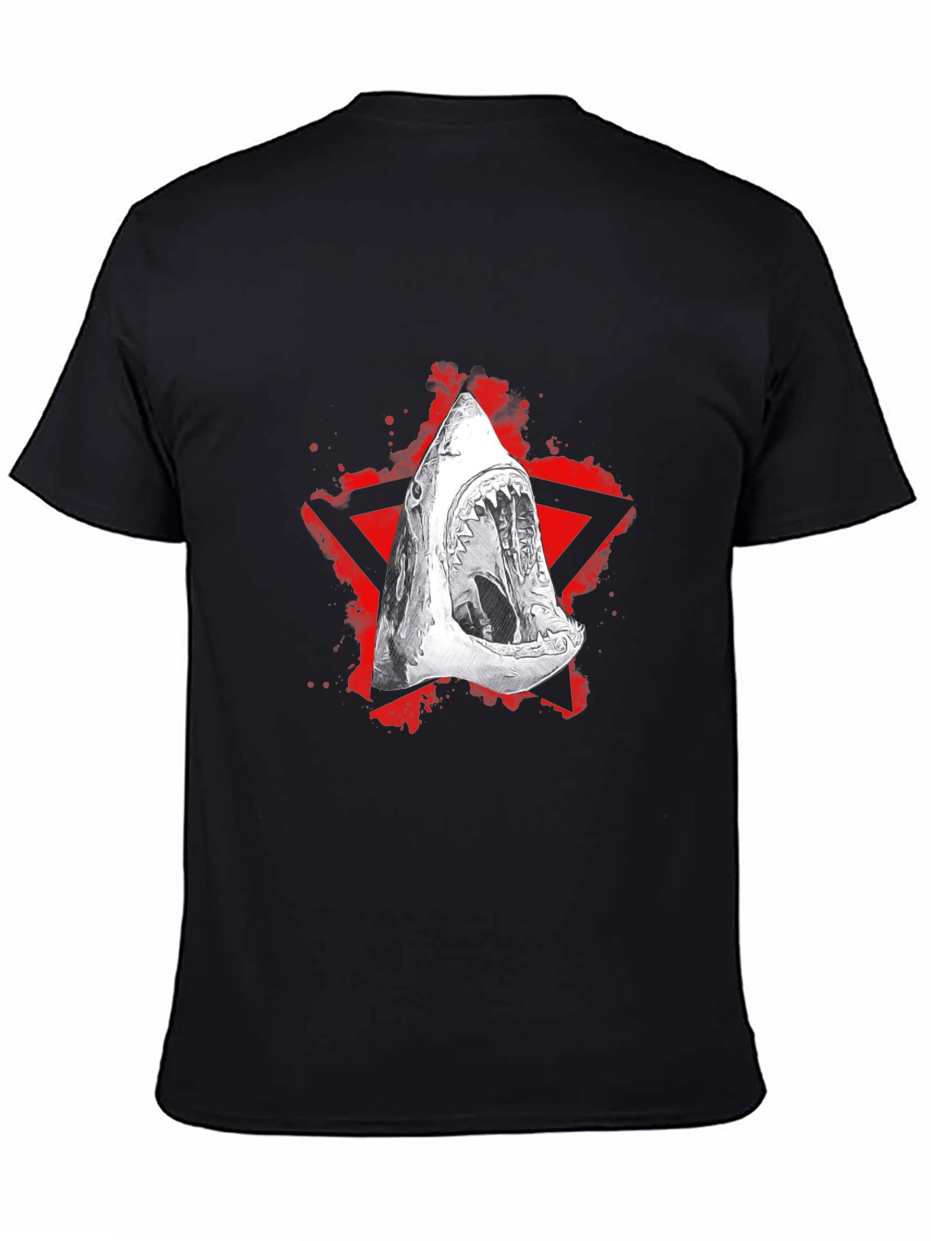 Shark Graphic Black T-Shirt - Edgy Streetwear