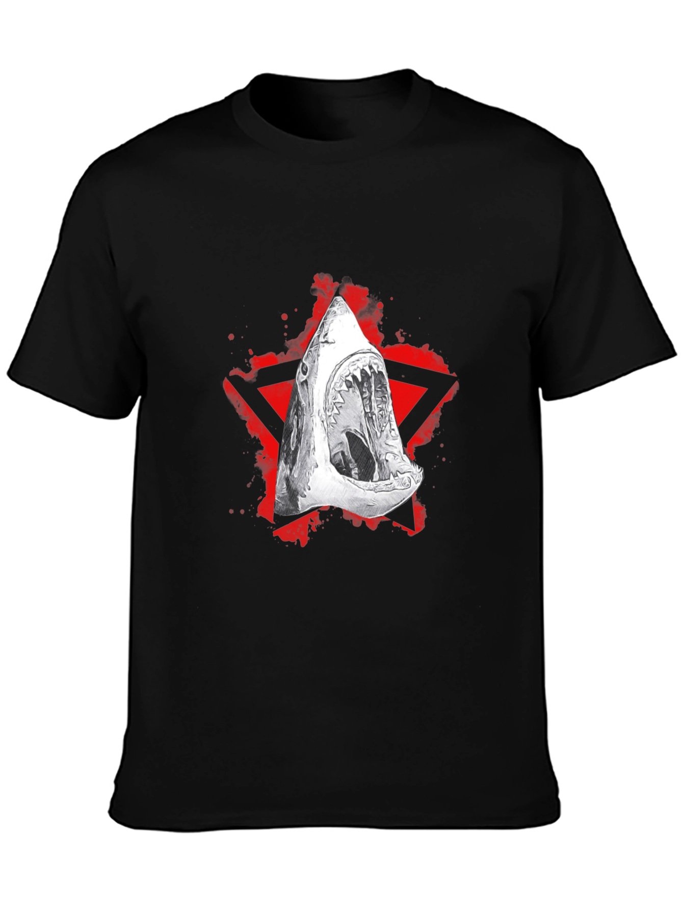 Shark Graphic Black T-Shirt - Edgy Streetwear
