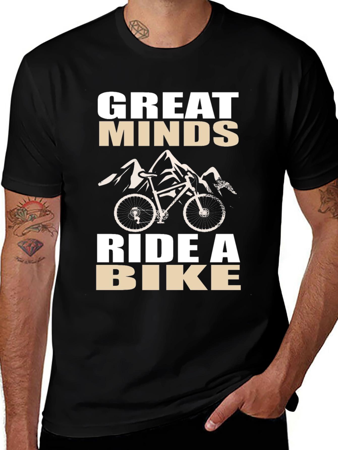 Great Minds Ride a Bike Black Graphic Tee