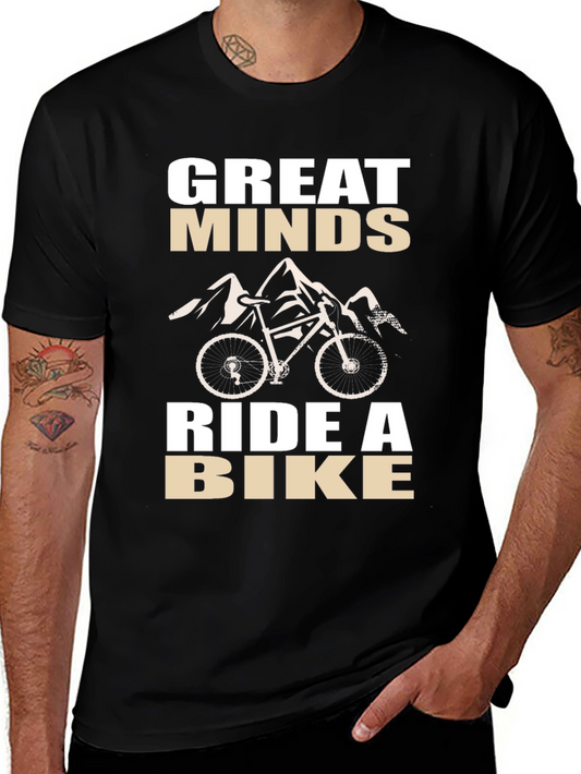 Great Minds Ride a Bike Black Graphic Tee