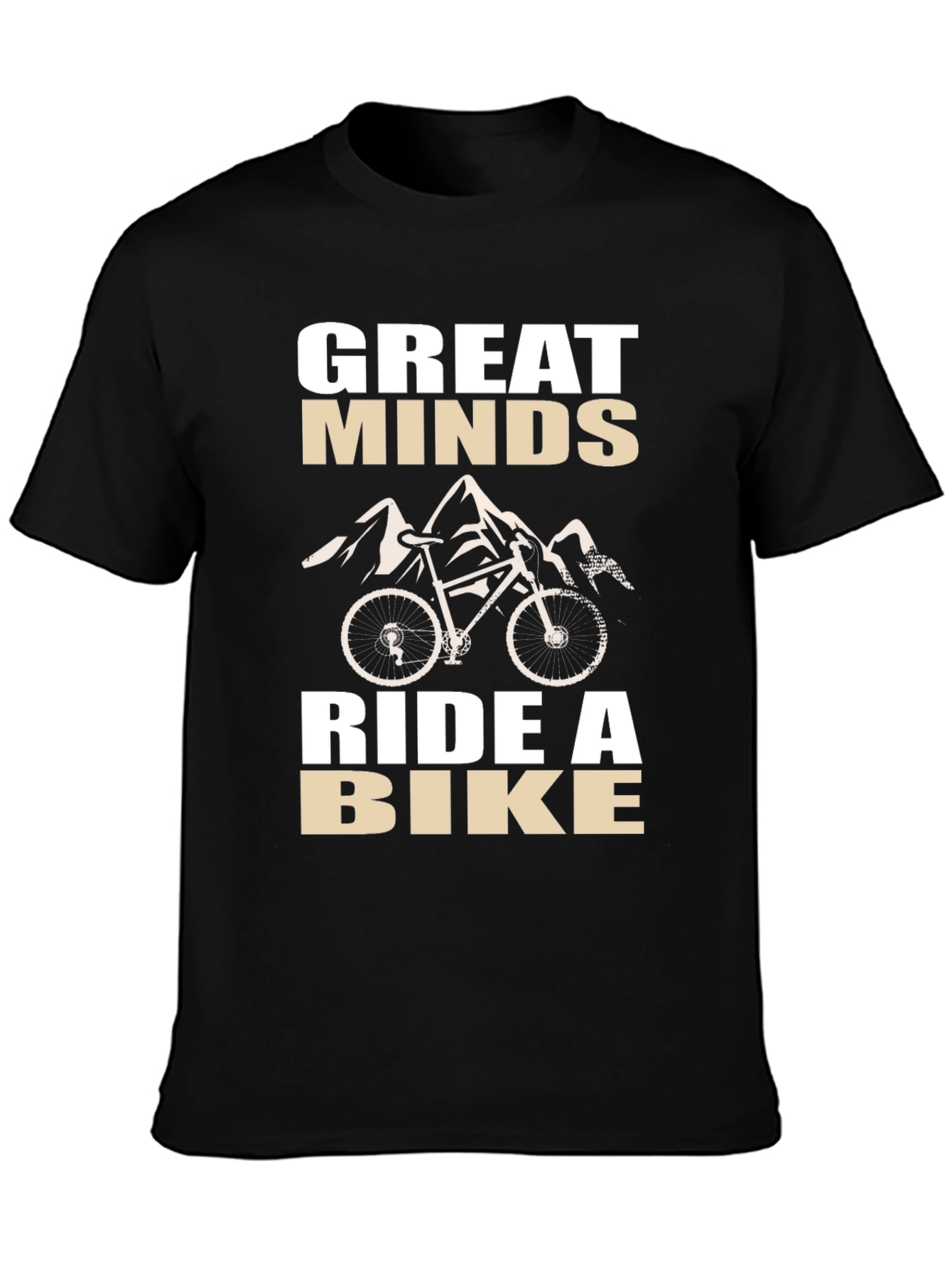 Great Minds Ride a Bike Black Graphic Tee