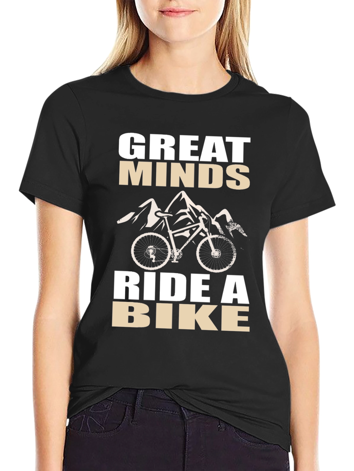 Great Minds Ride a Bike Black Graphic Tee