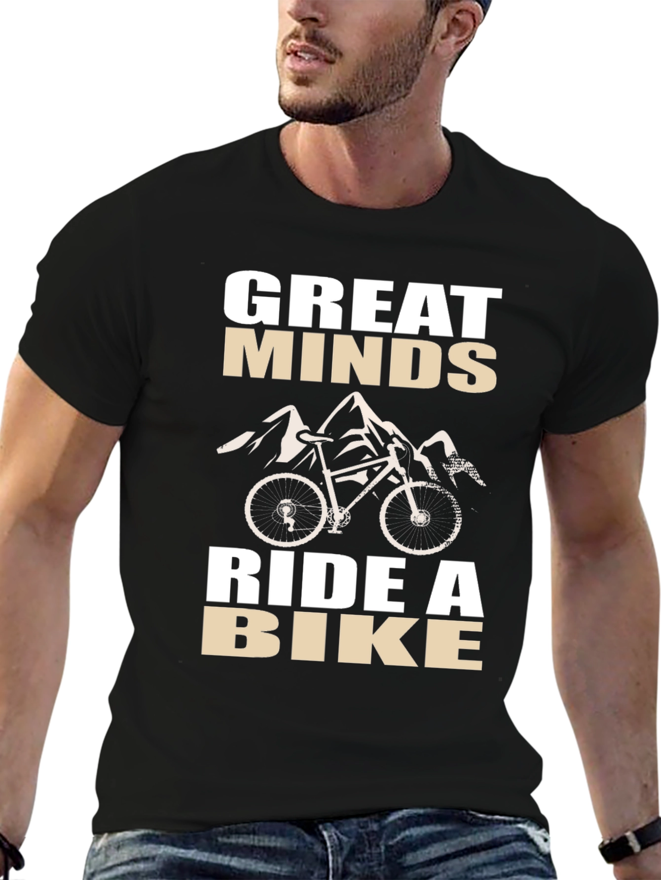 Great Minds Ride a Bike Black Graphic Tee