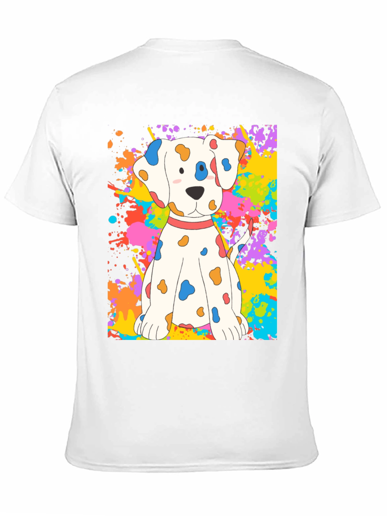 Cute Dalmatian Dog Splatter Print T-Shirt