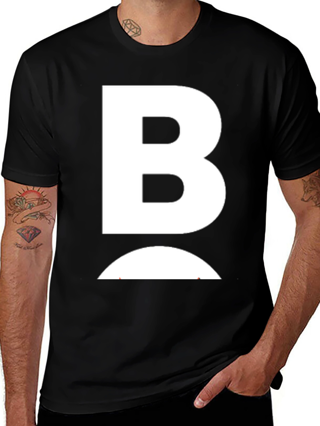 Bold B Graphic Tee - Stylish Black Cotton T-Shirt
