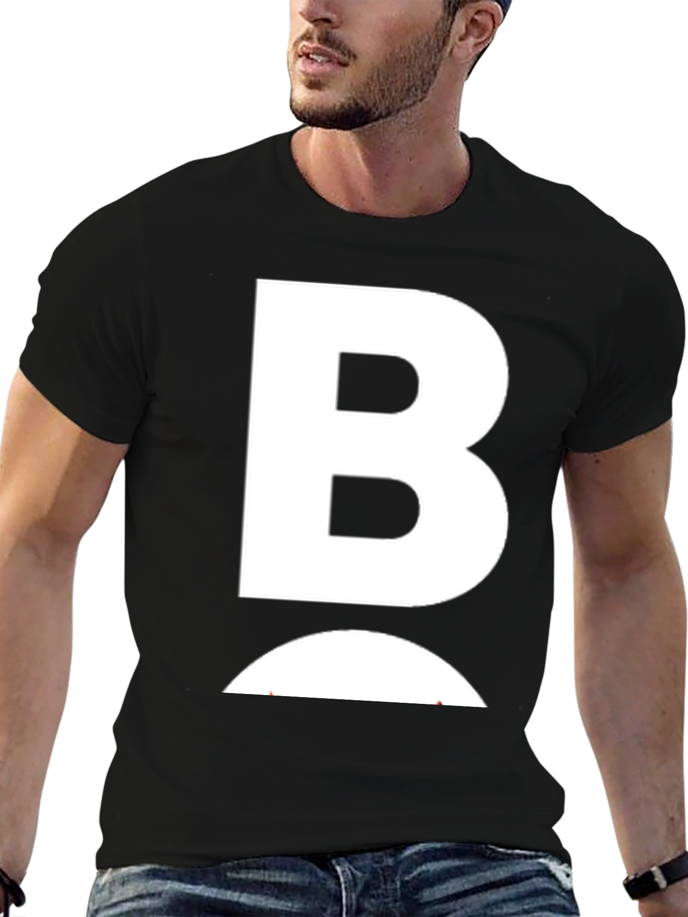 Bold B Graphic Tee - Stylish Black Cotton T-Shirt