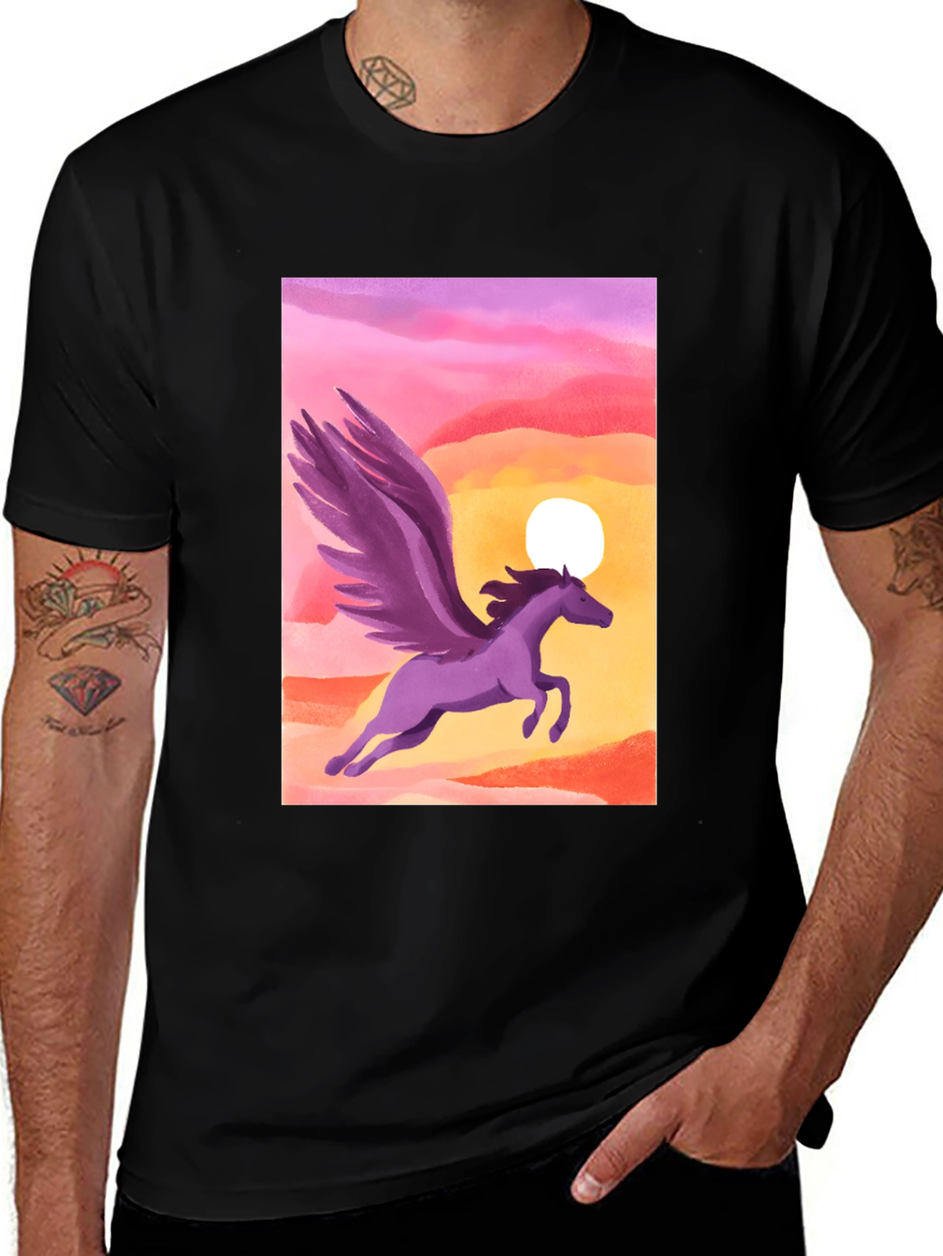 Pegasus Sunset Graphic Tee - Stylish and Unique