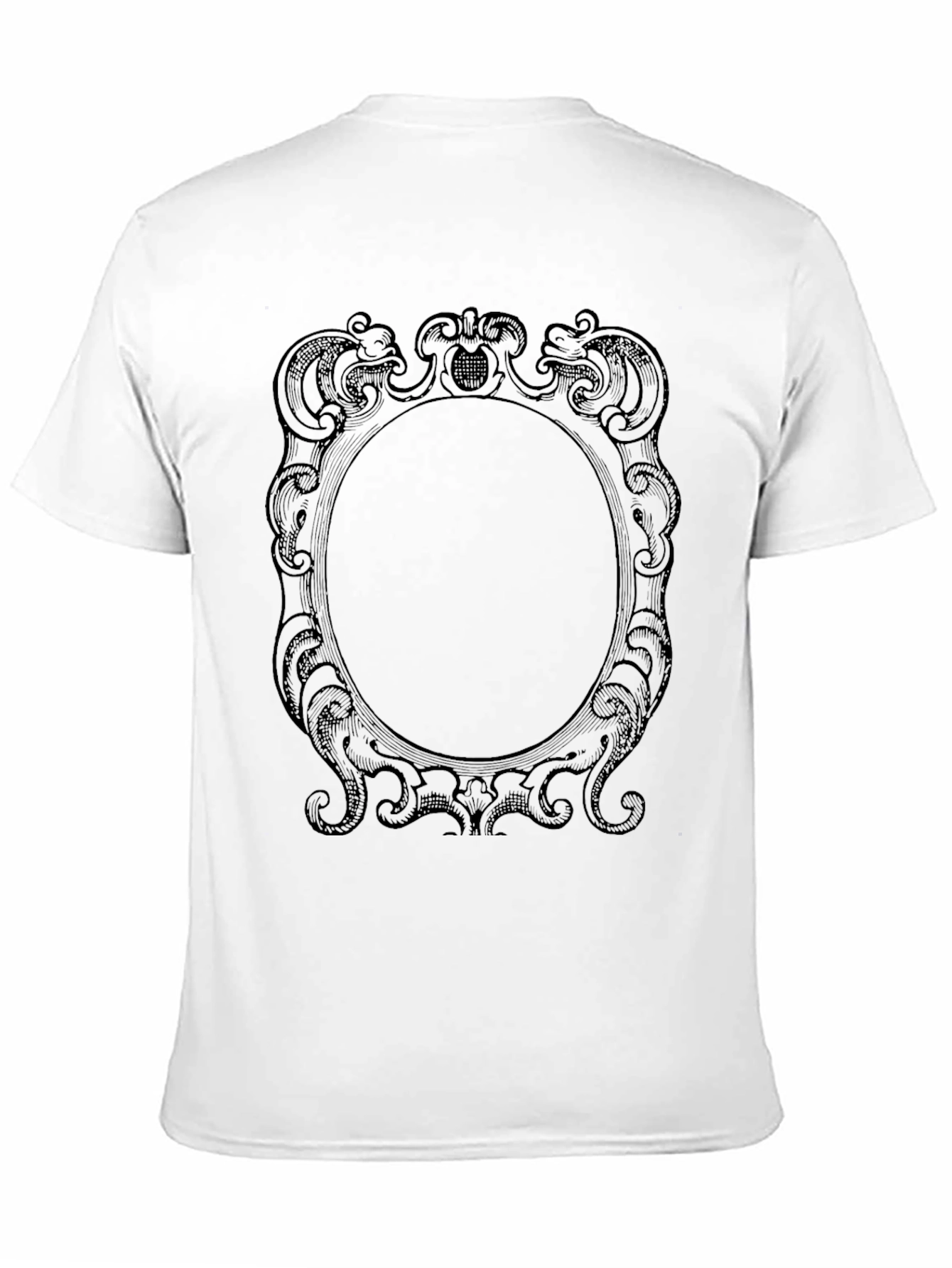Elegant Framed Graphic Tee - Classic Black Cotton