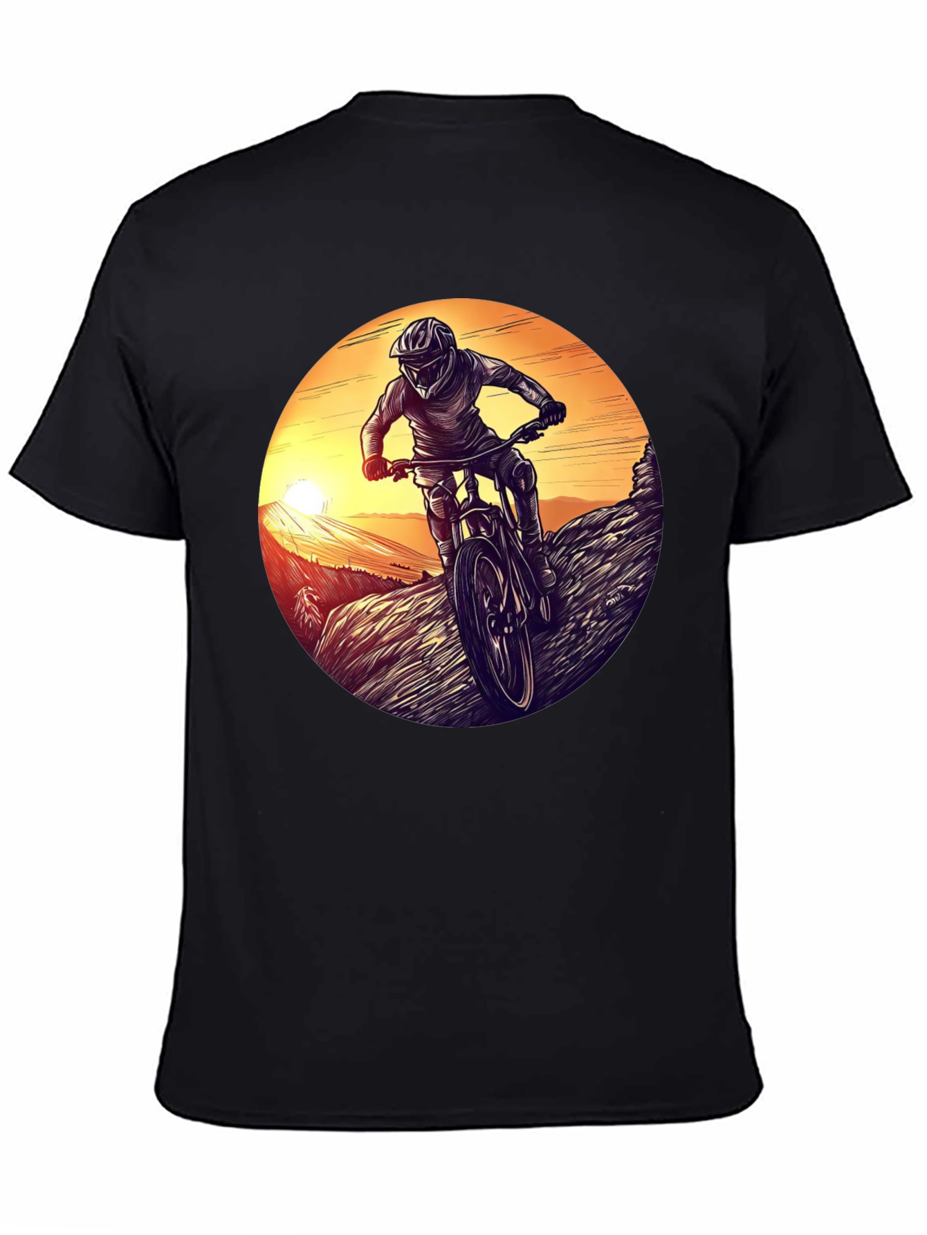 Mountain Bike Sunset Graphic Tee