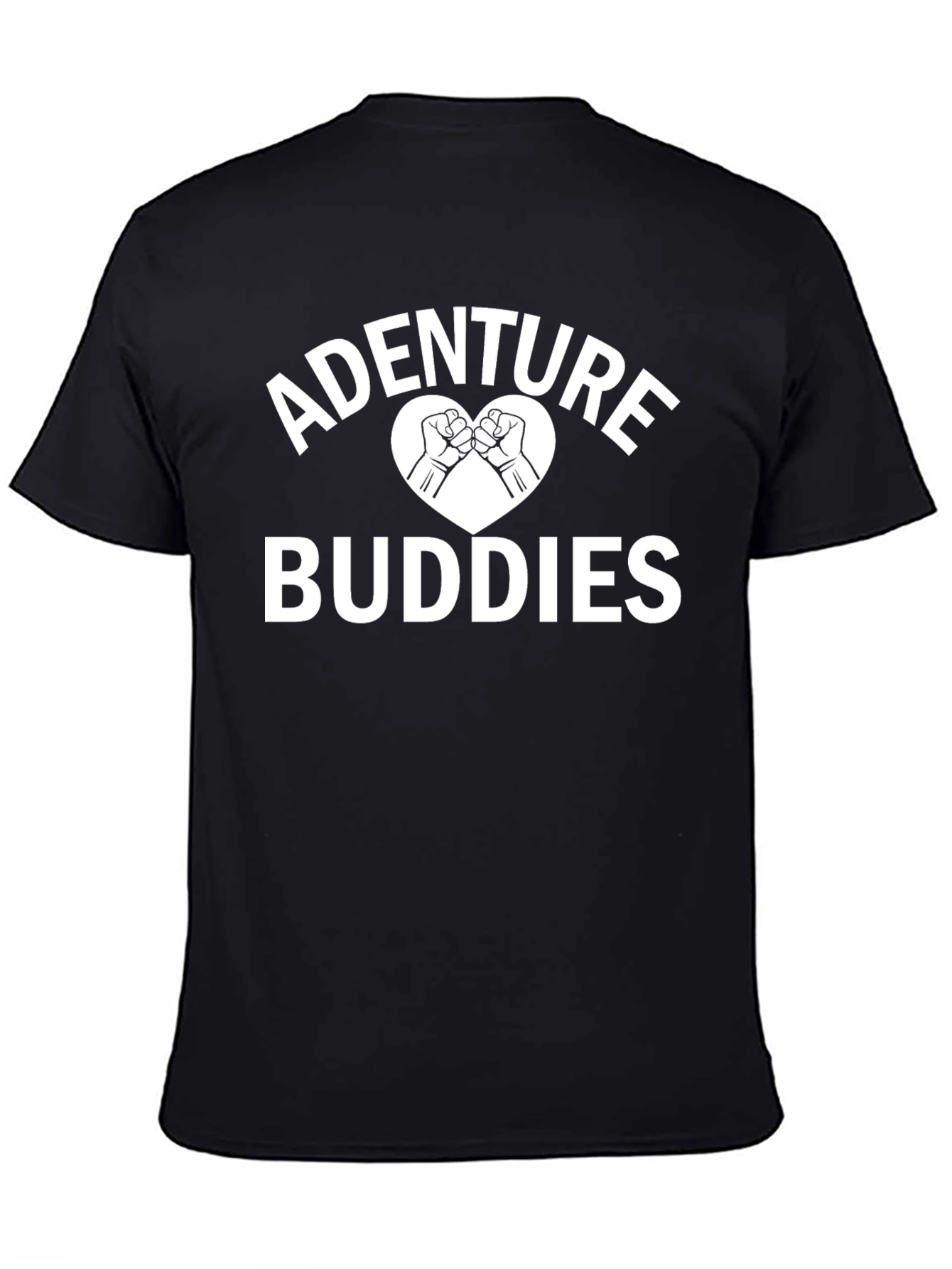 Adventure Buddies Graphic Tee - Black Cotton Shirt