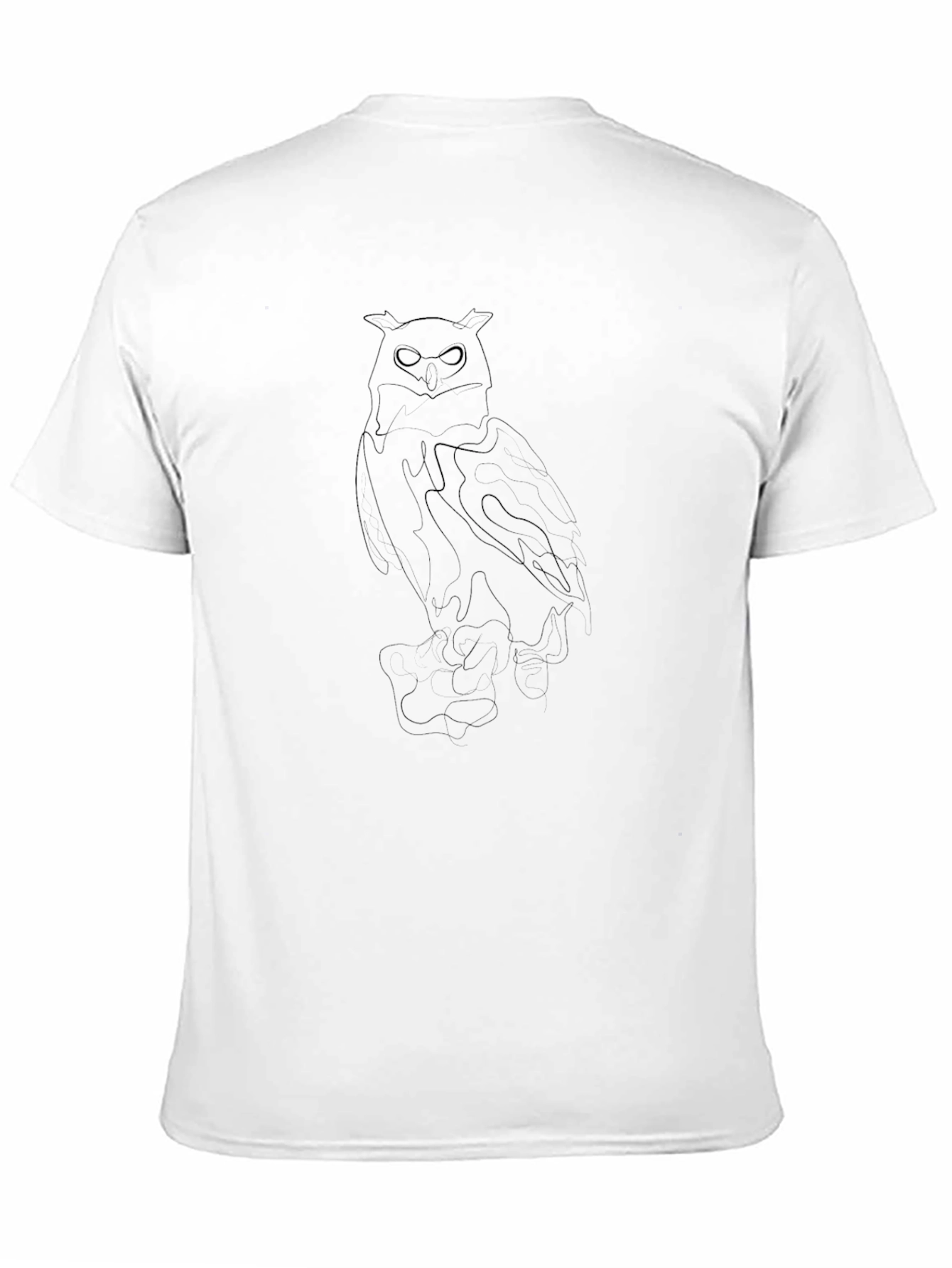 Mens Black Owl Graphic T-Shirt - Casual Style