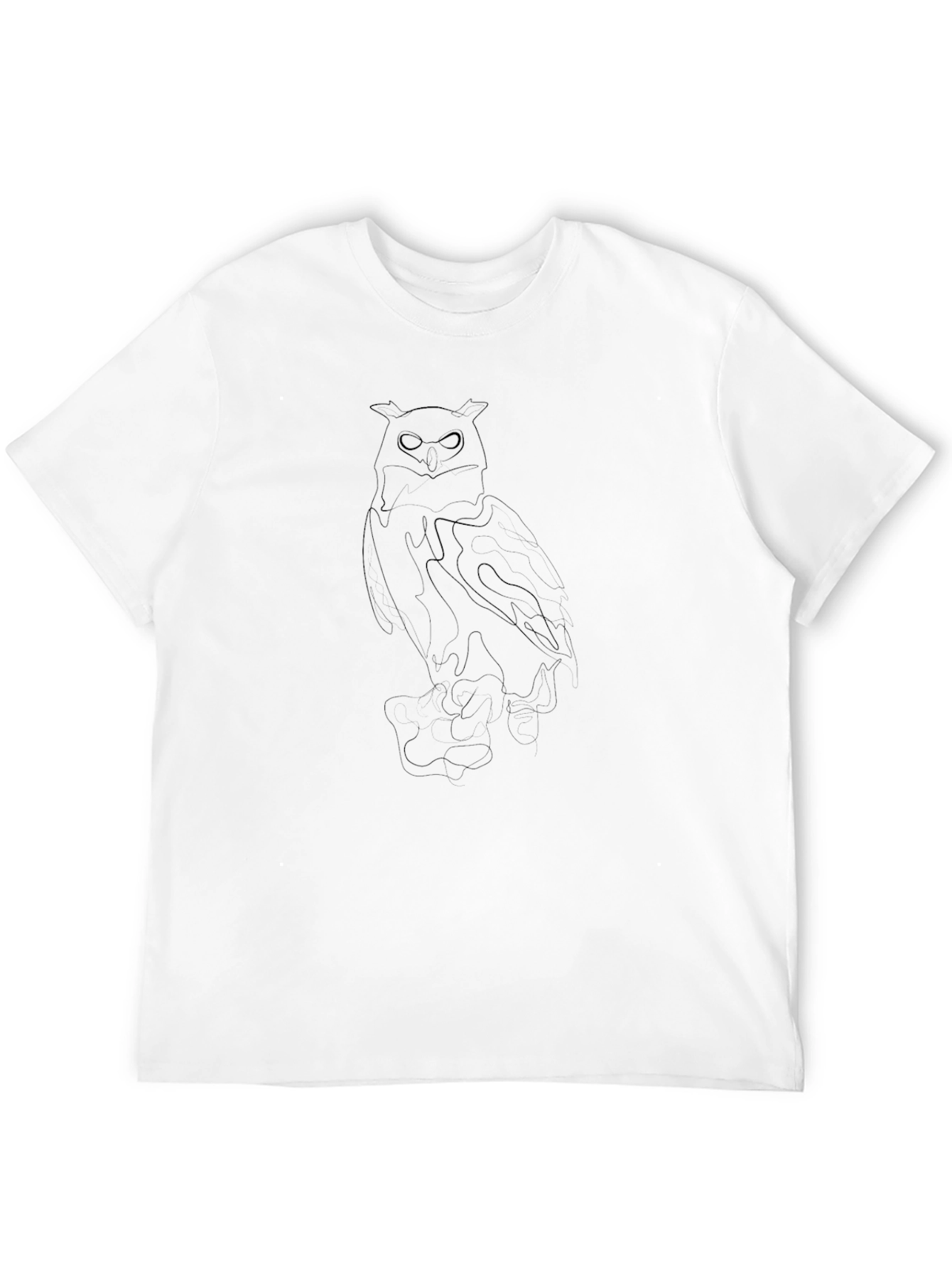 Mens Black Owl Graphic T-Shirt - Casual Style