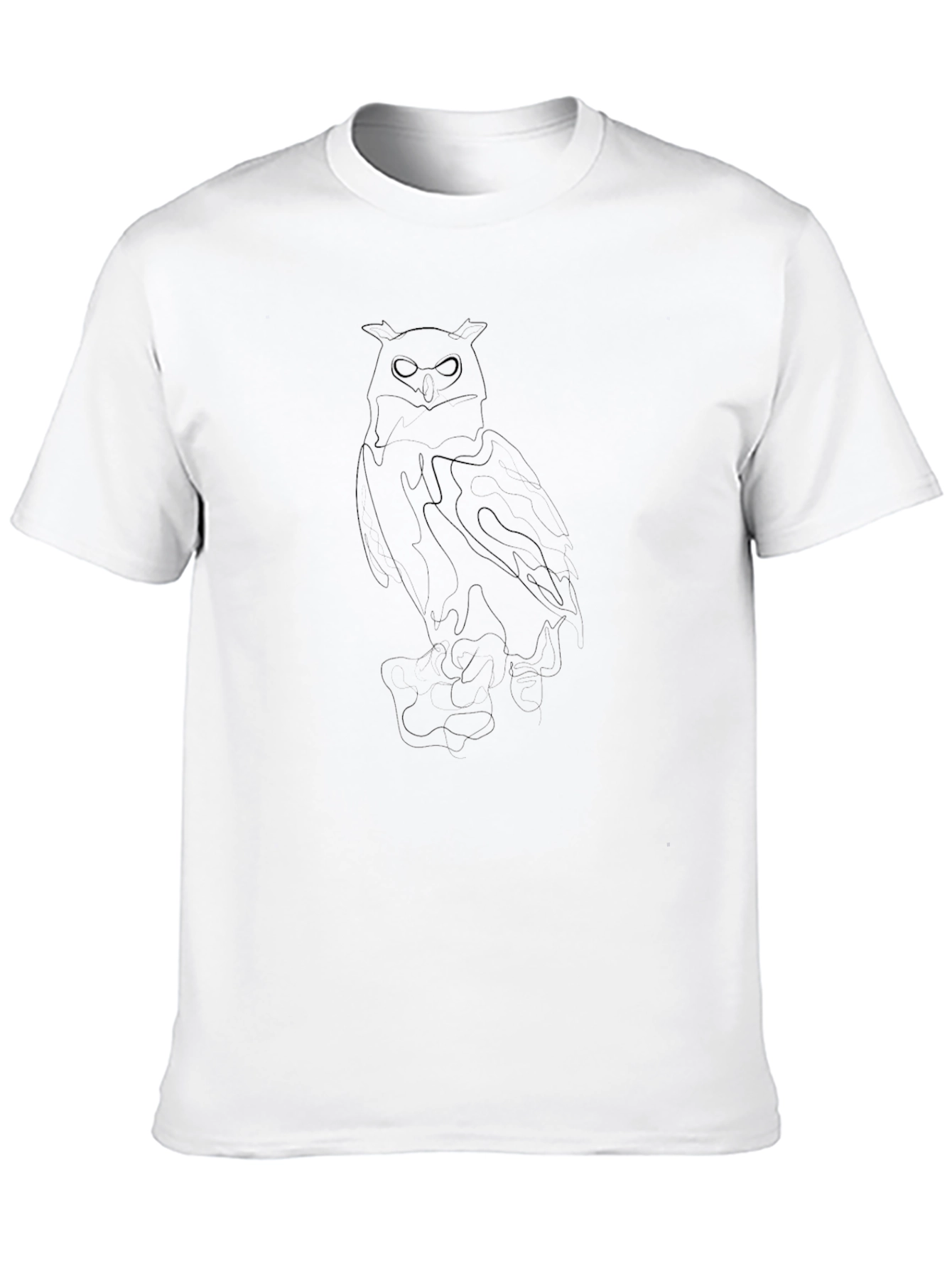 Mens Black Owl Graphic T-Shirt - Casual Style