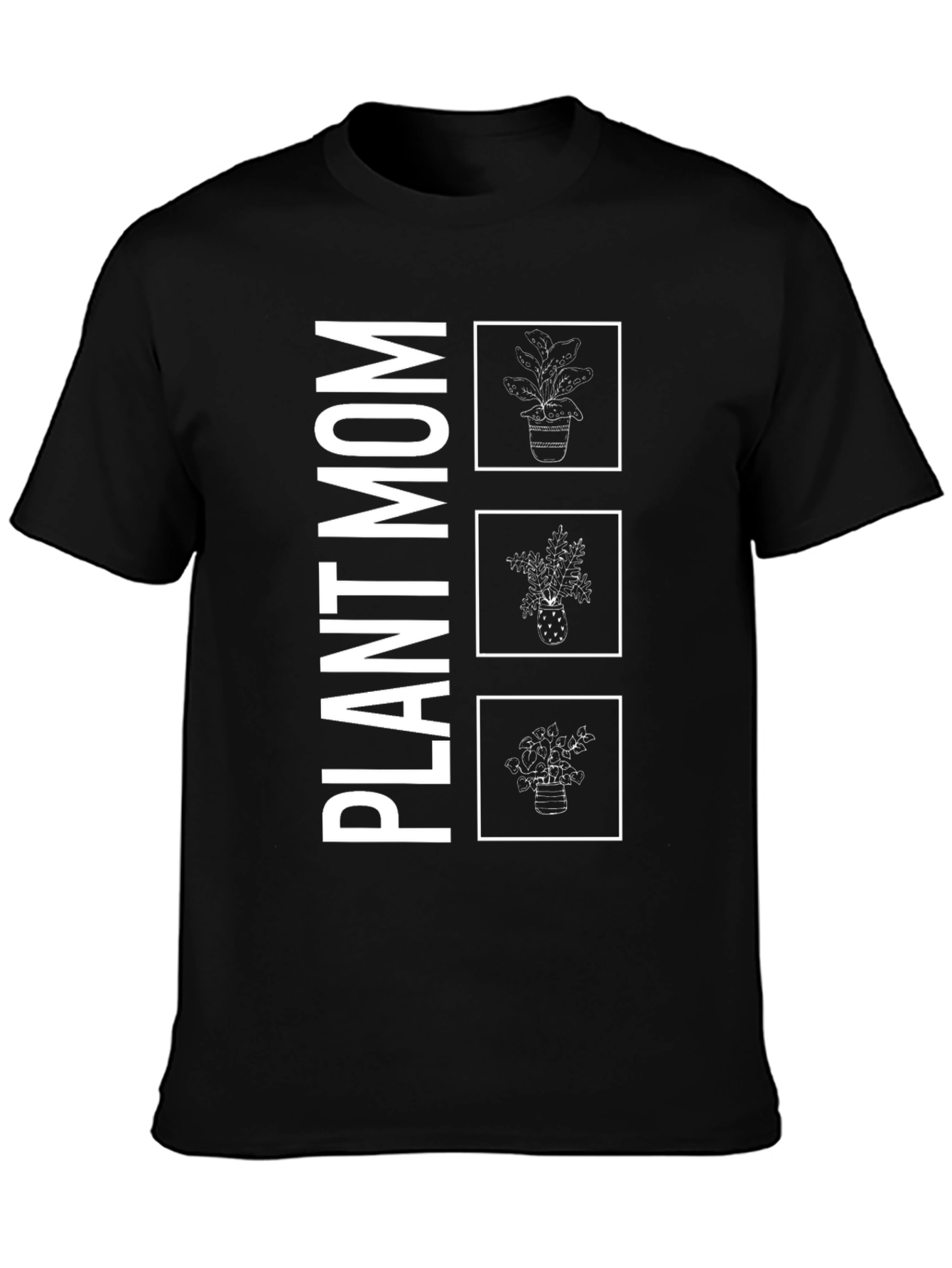 Plant Mom Graphic Tee - Black Cotton Shirt