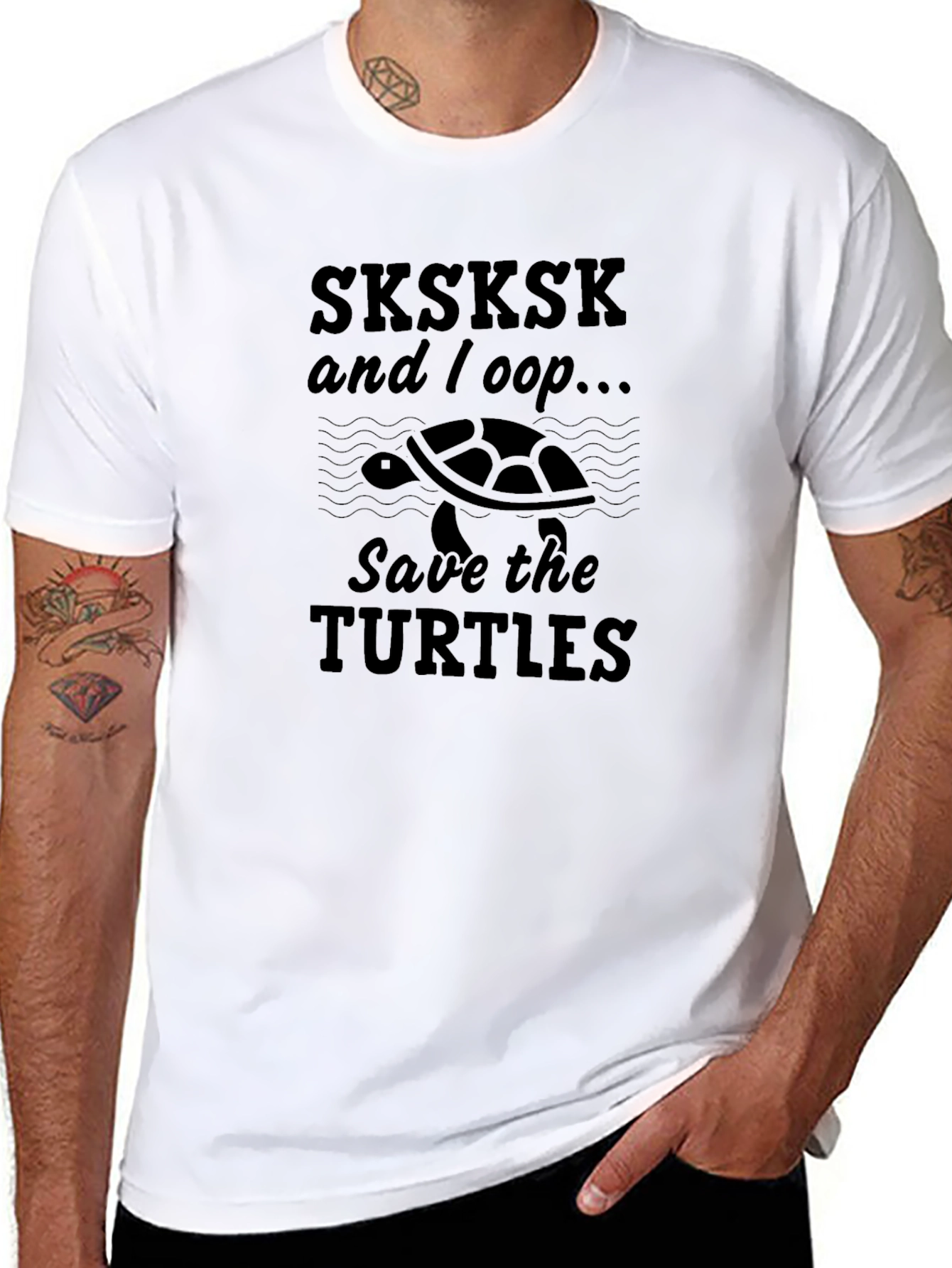 SKSKSK And I Oop Save the Turtles Graphic Tee