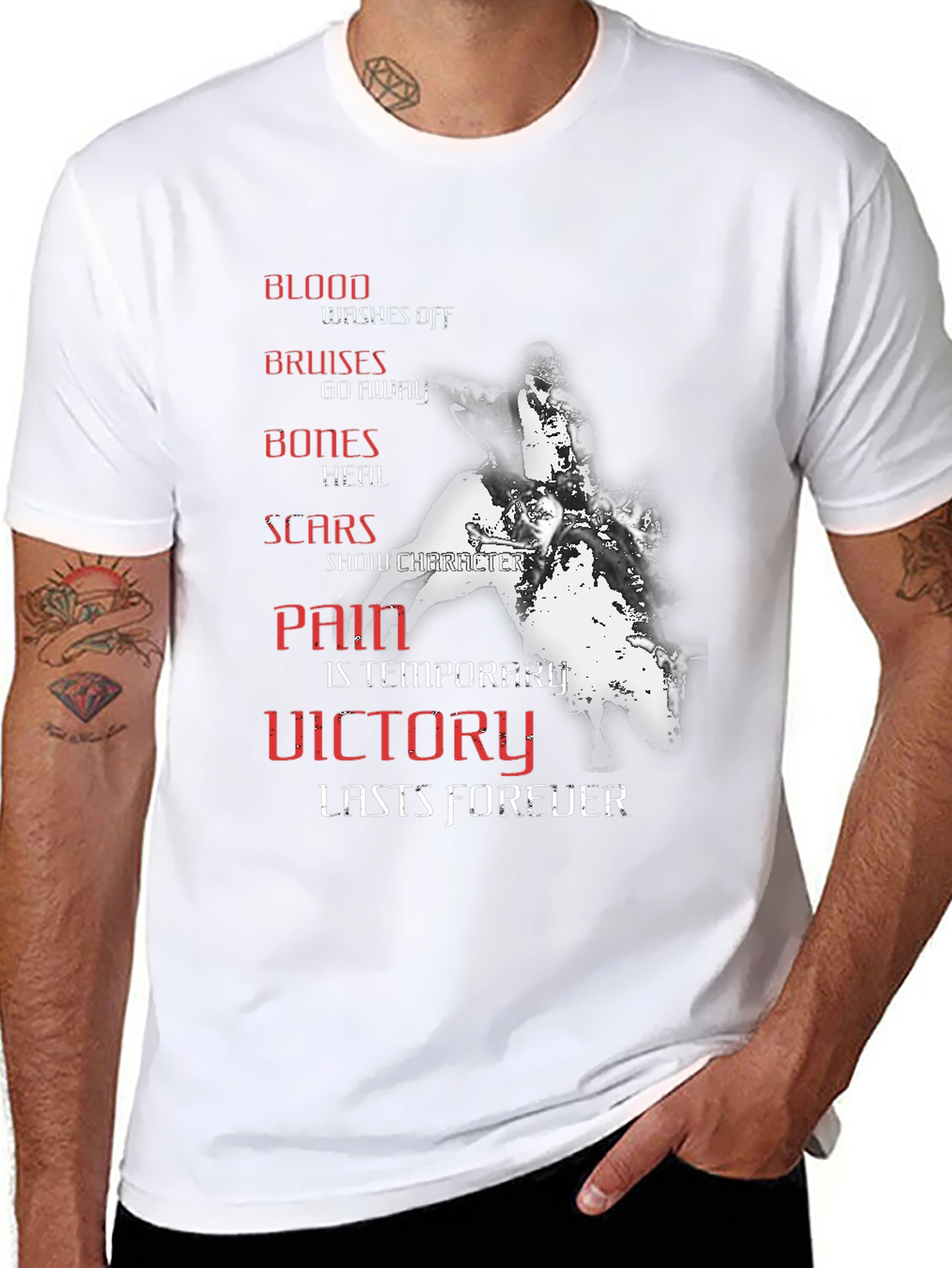 Motivational Blood Bruises Bones Scars T-Shirt