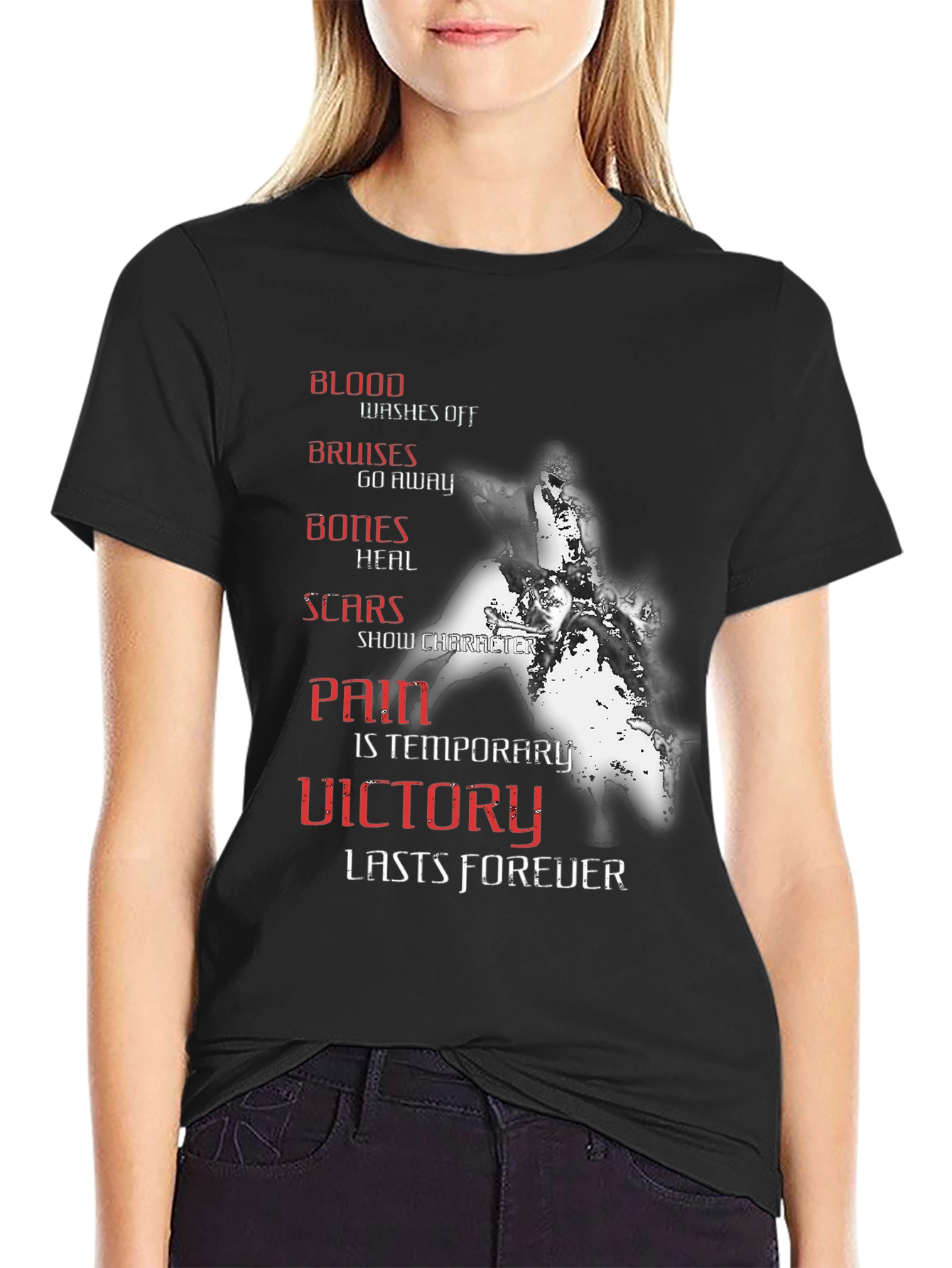 Motivational Blood Bruises Bones Scars T-Shirt