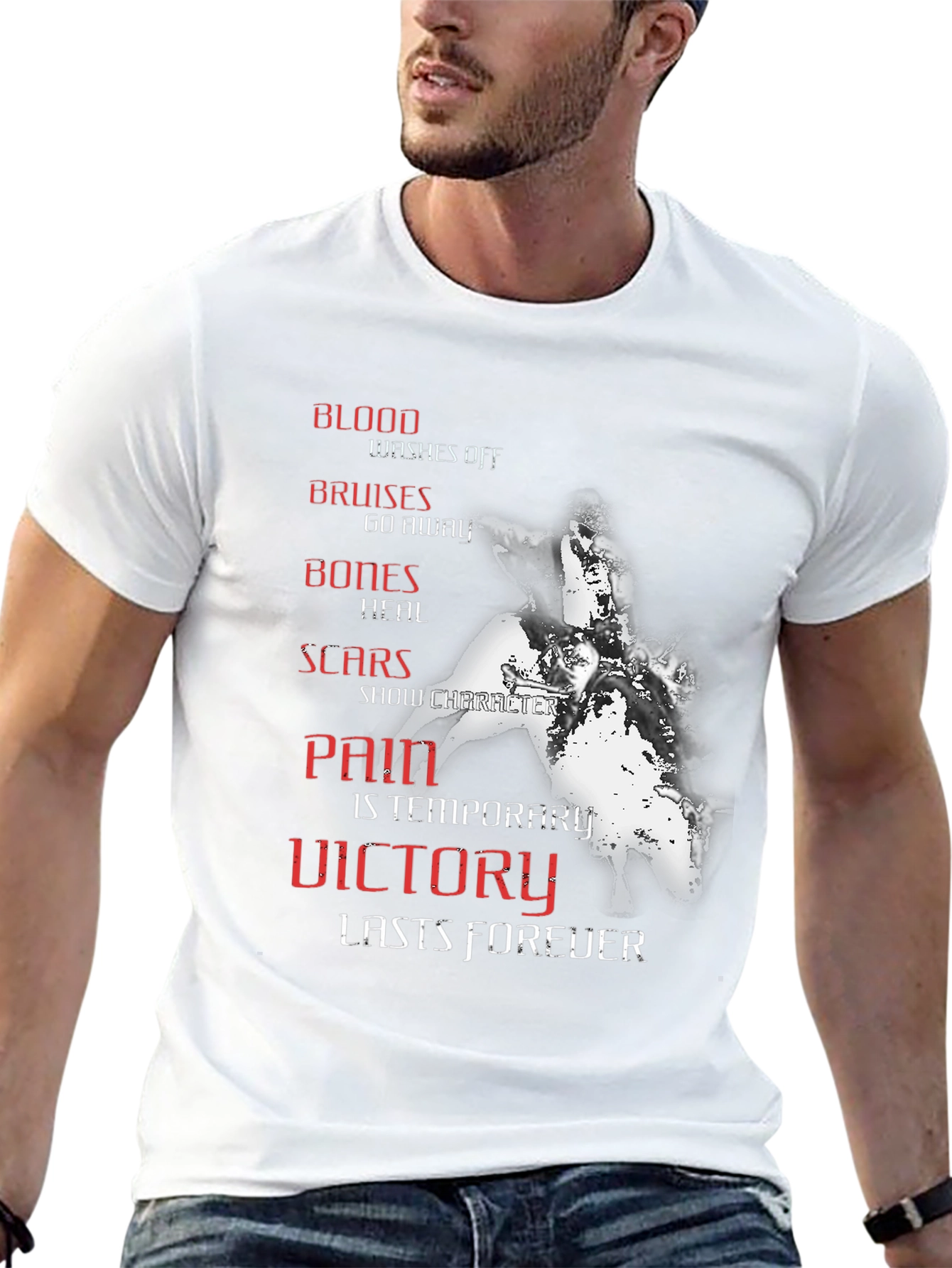 Motivational Blood Bruises Bones Scars T-Shirt