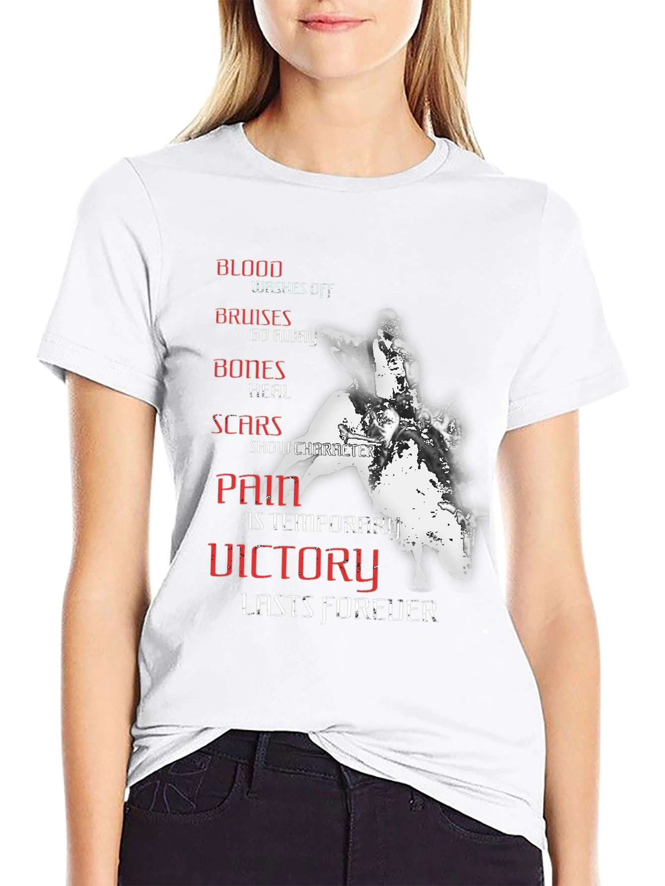 Motivational Blood Bruises Bones Scars T-Shirt