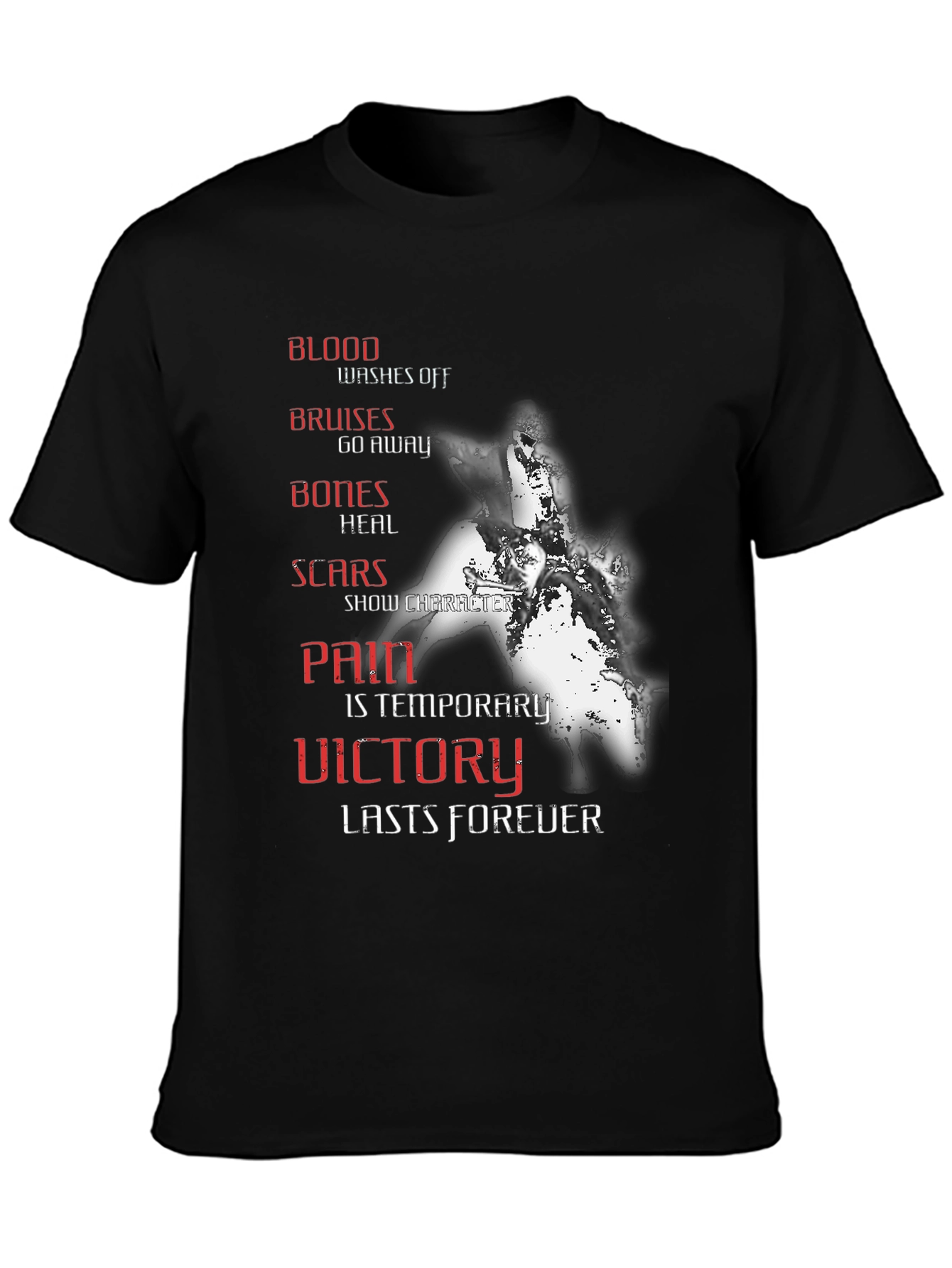 Motivational Blood Bruises Bones Scars T-Shirt