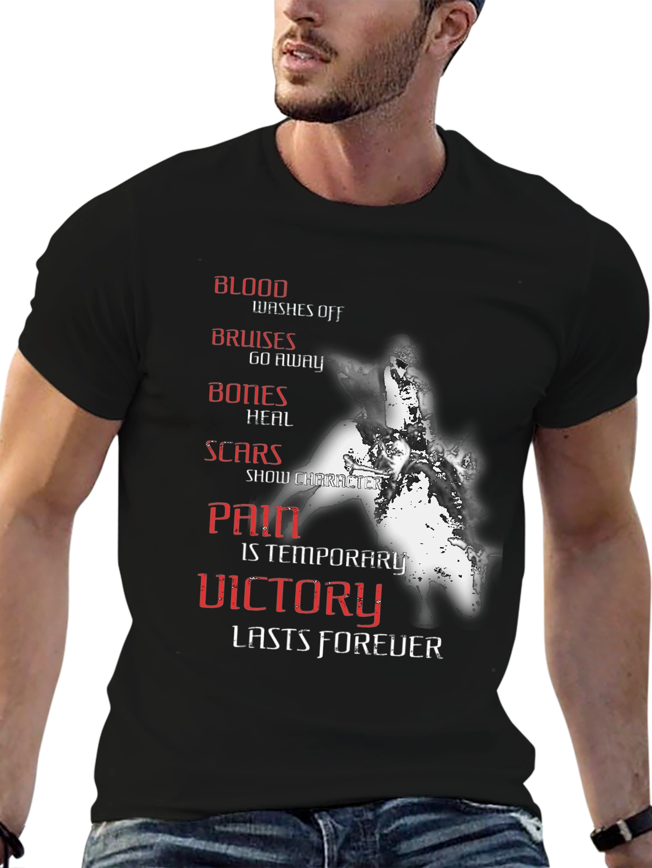 Motivational Blood Bruises Bones Scars T-Shirt