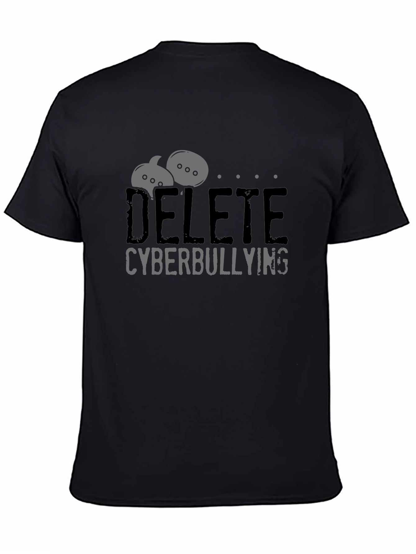 Delete Cyberbullying Black Graphic Tee