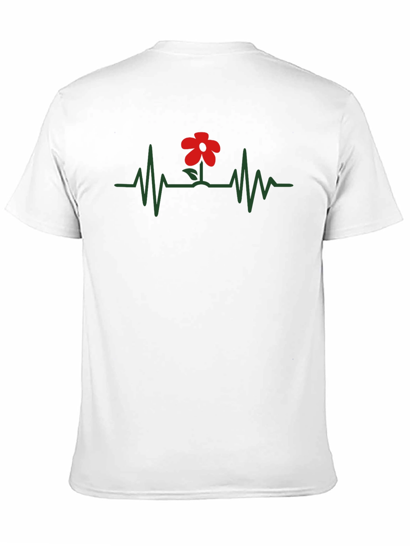 Heartbeat Flower Graphic Tee - Black