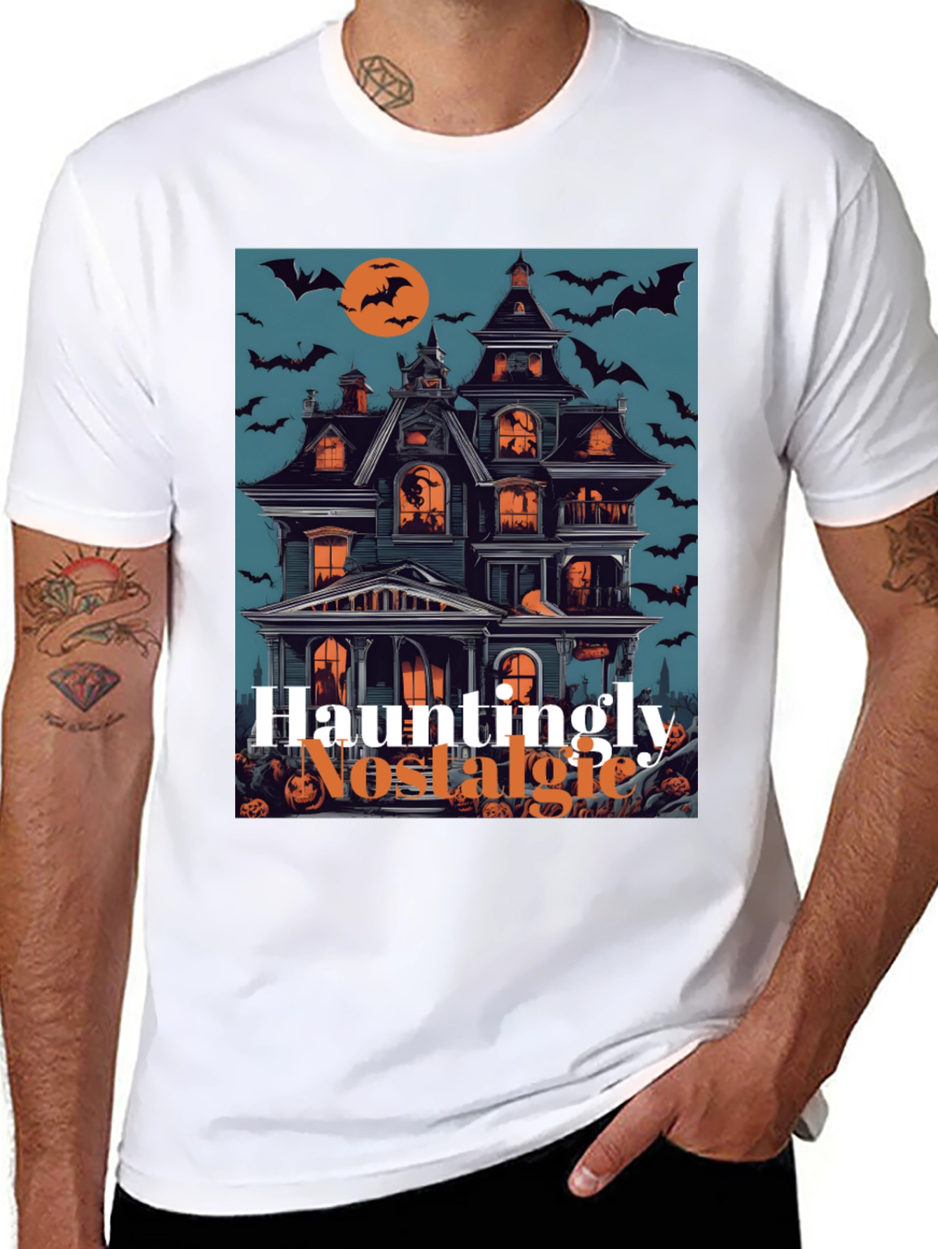 Hauntingly Nostalgic Halloween Graphic Tee