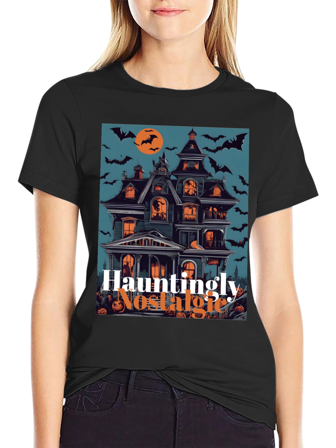 Hauntingly Nostalgic Halloween Graphic Tee
