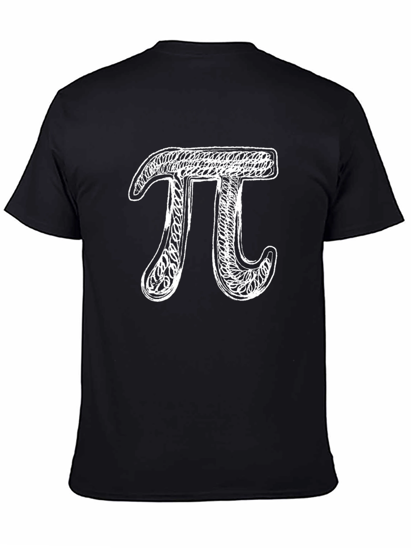 Pi Symbol Graphic Tee - Black Cotton Casual Wear