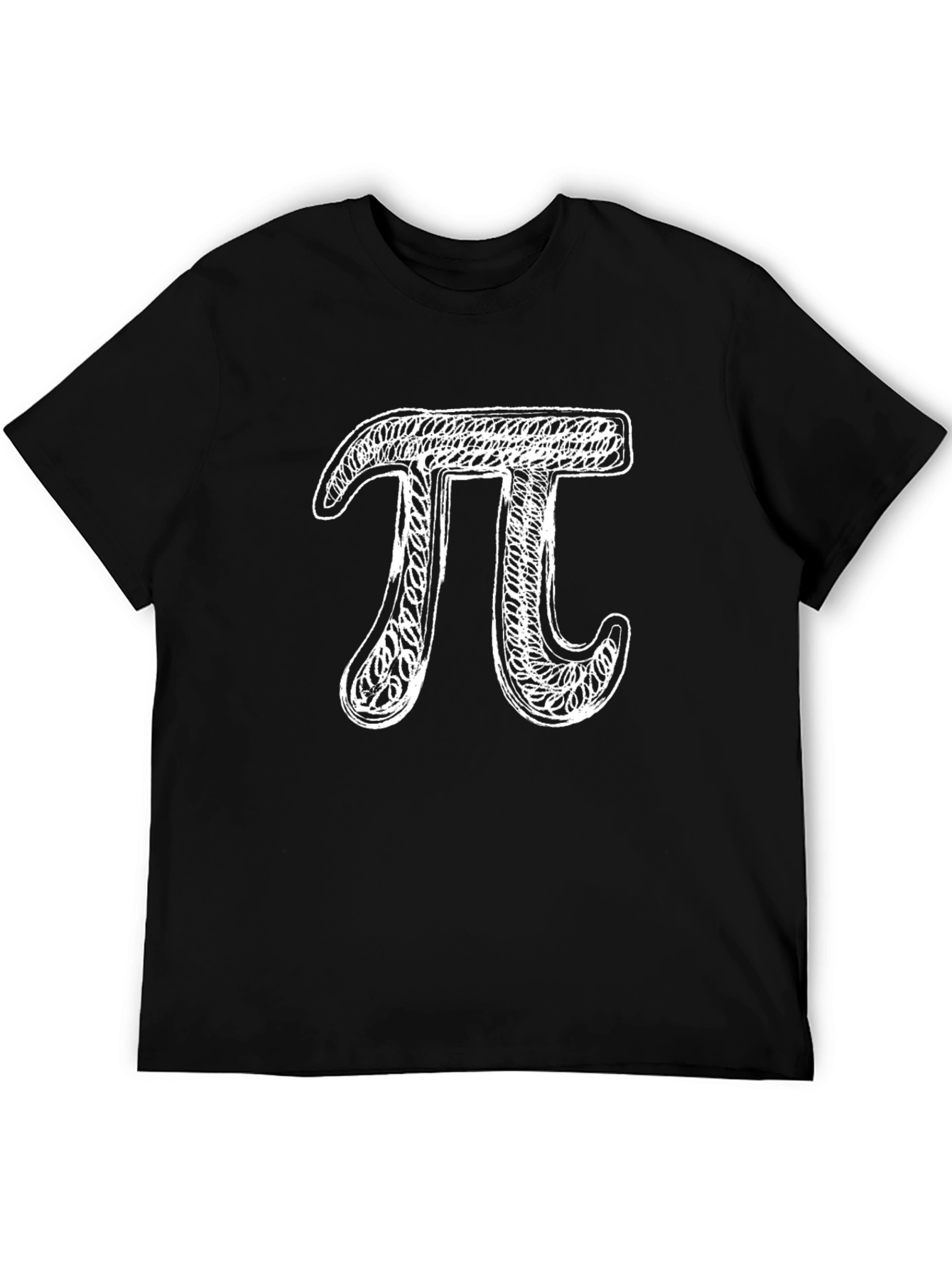 Pi Symbol Graphic Tee - Black Cotton Casual Wear