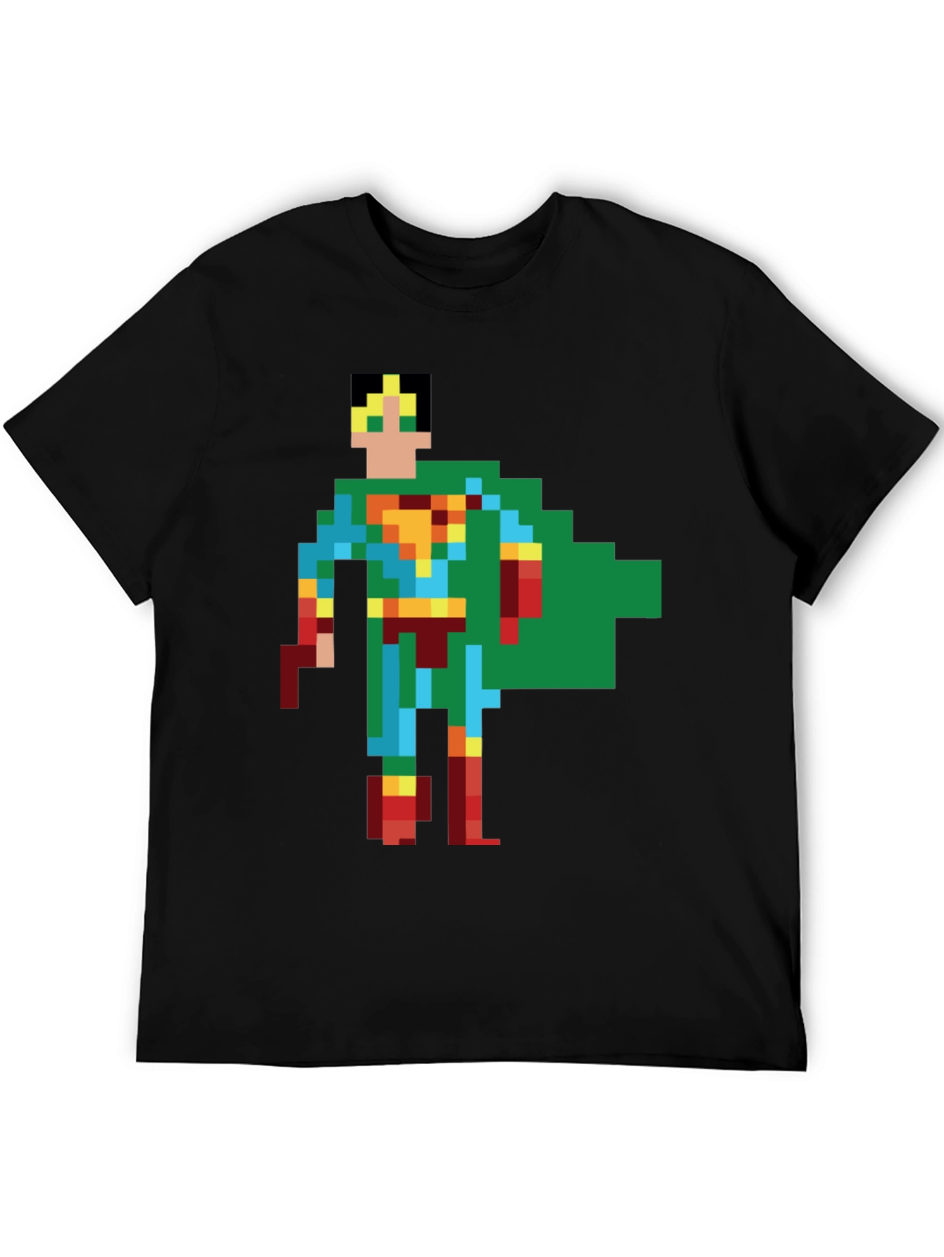 Retro 8-Bit Superhero Graphic Tee - Classic Gamer Style