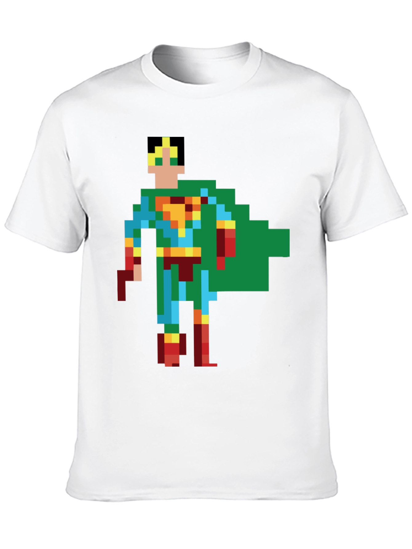 Retro 8-Bit Superhero Graphic Tee - Classic Gamer Style