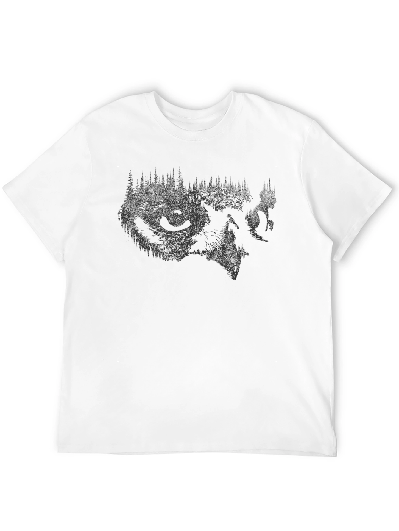 Black Wolf Nature Graphic T-Shirt