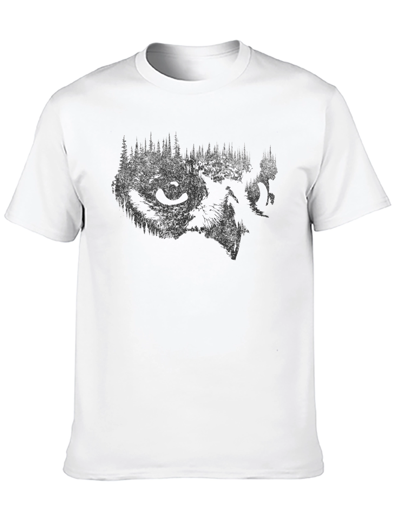 Black Wolf Nature Graphic T-Shirt