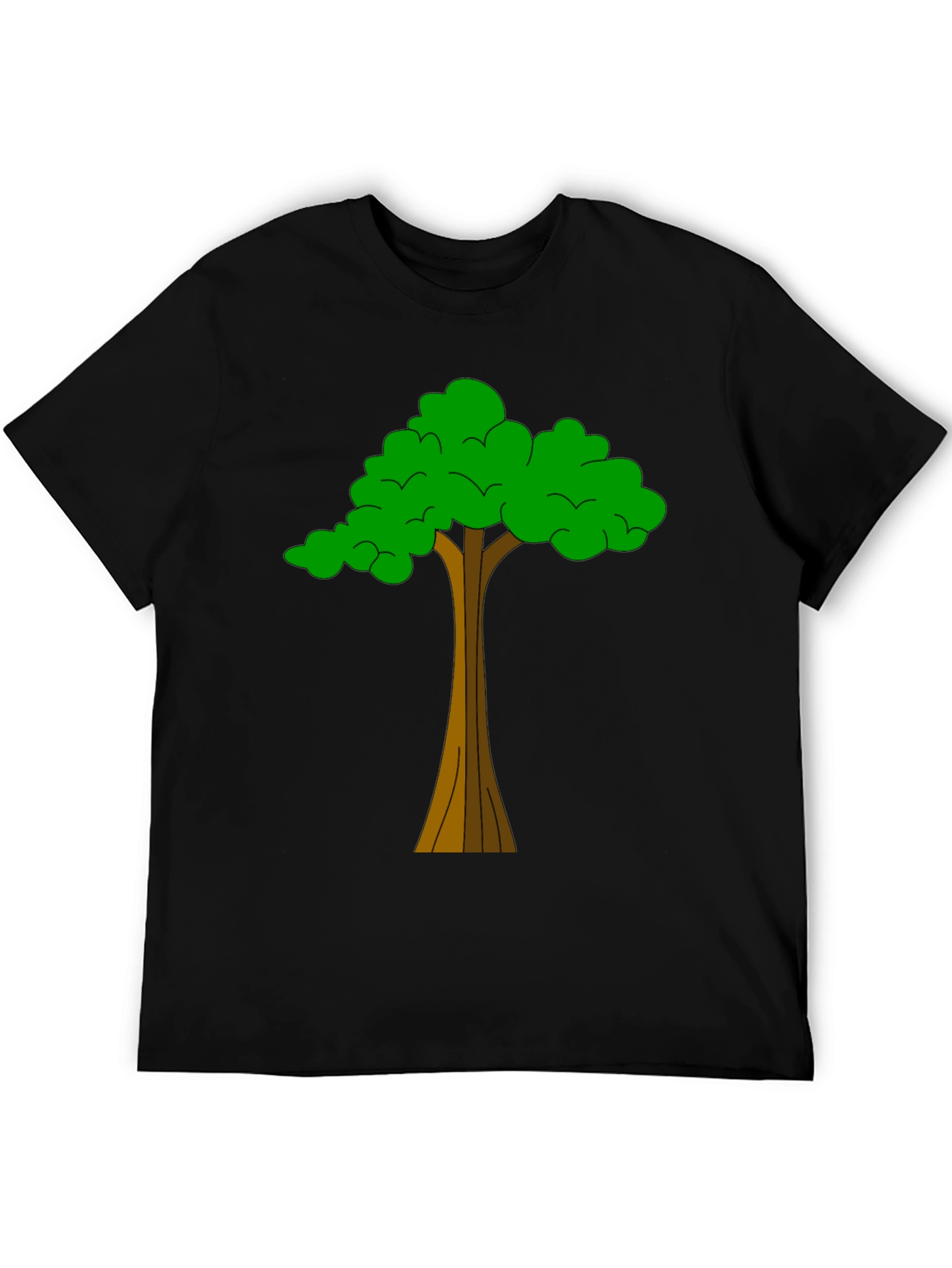 Nature Tree Graphic Tee - Casual Black T-Shirt