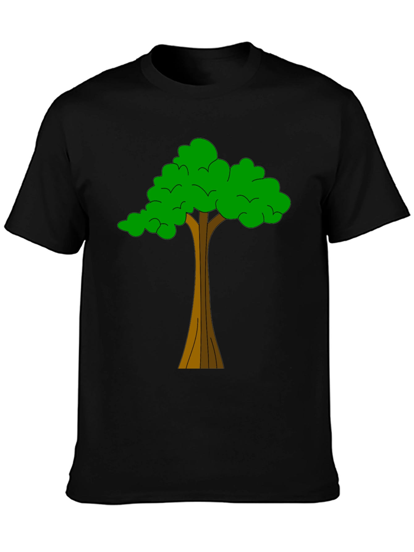 Nature Tree Graphic Tee - Casual Black T-Shirt