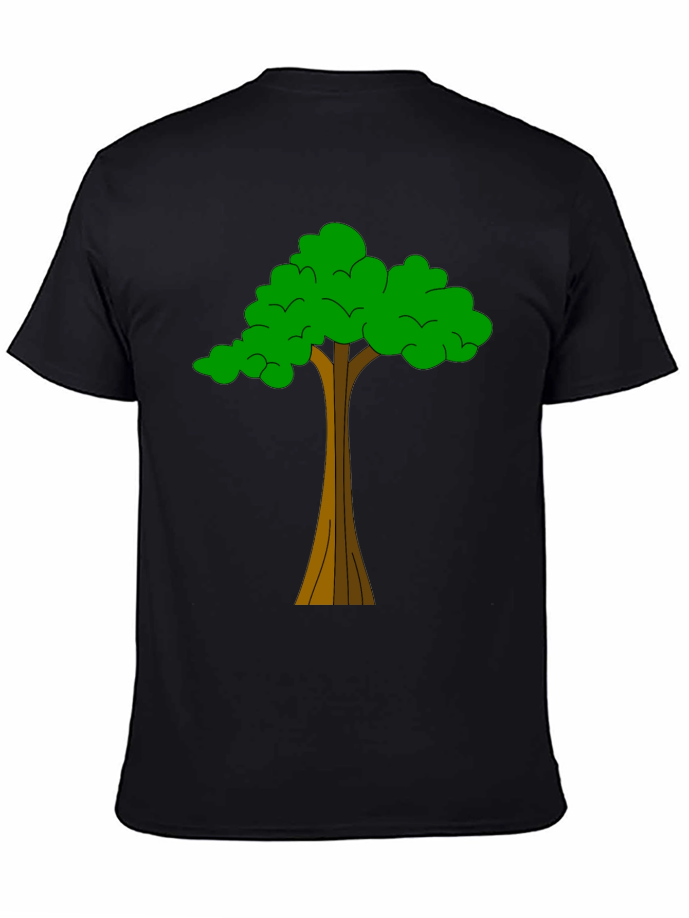 Nature Tree Graphic Tee - Casual Black T-Shirt