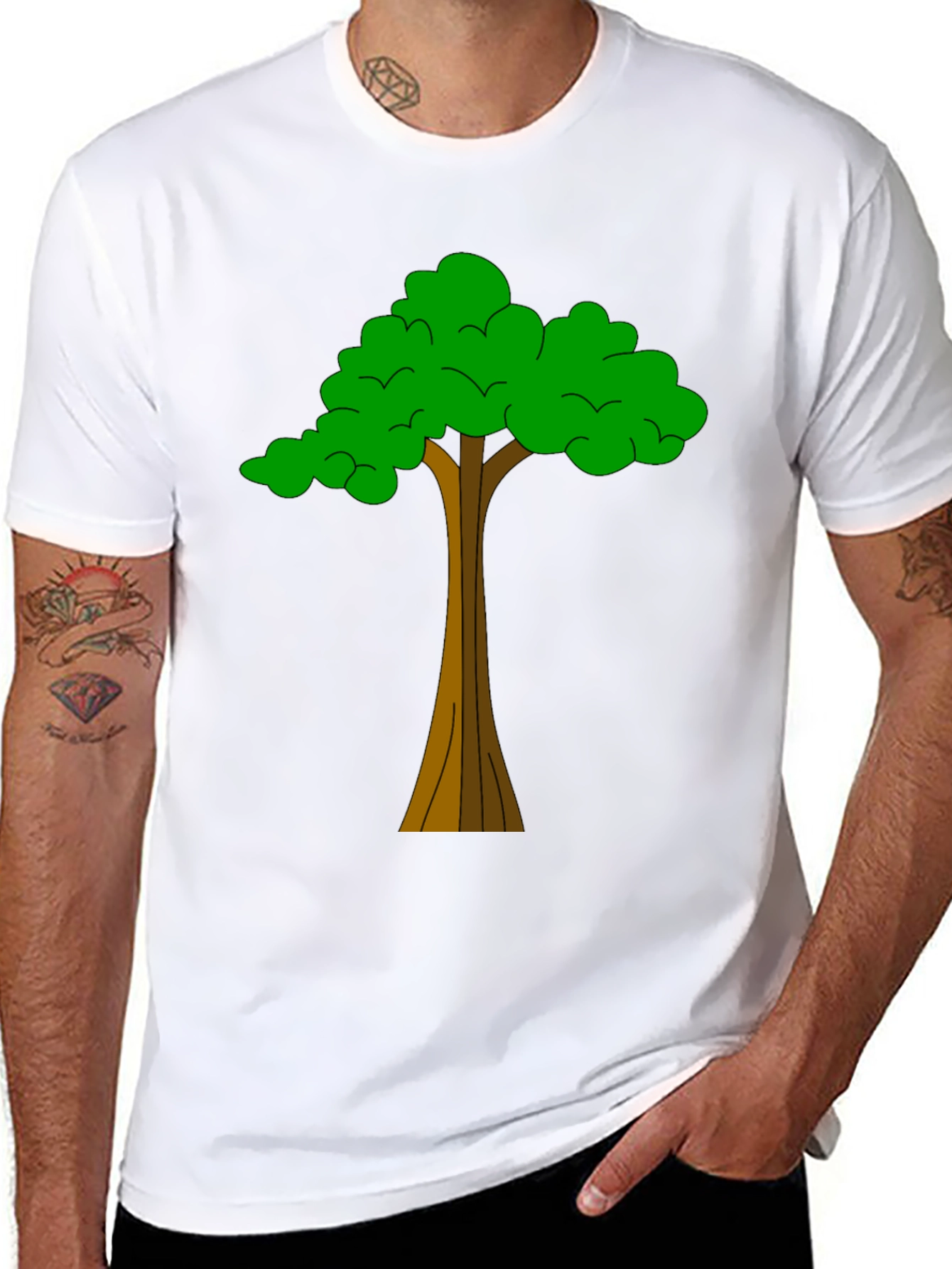 Nature Tree Graphic Tee - Casual Black T-Shirt