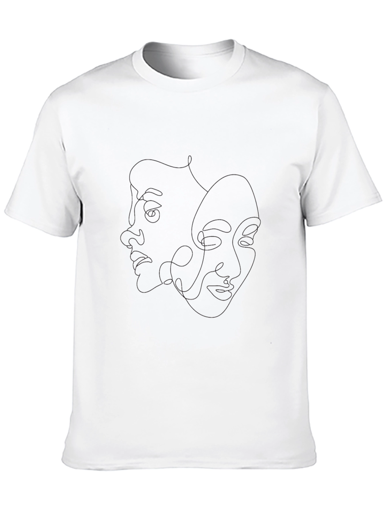 Modern Art Line Drawing Black T-Shirt