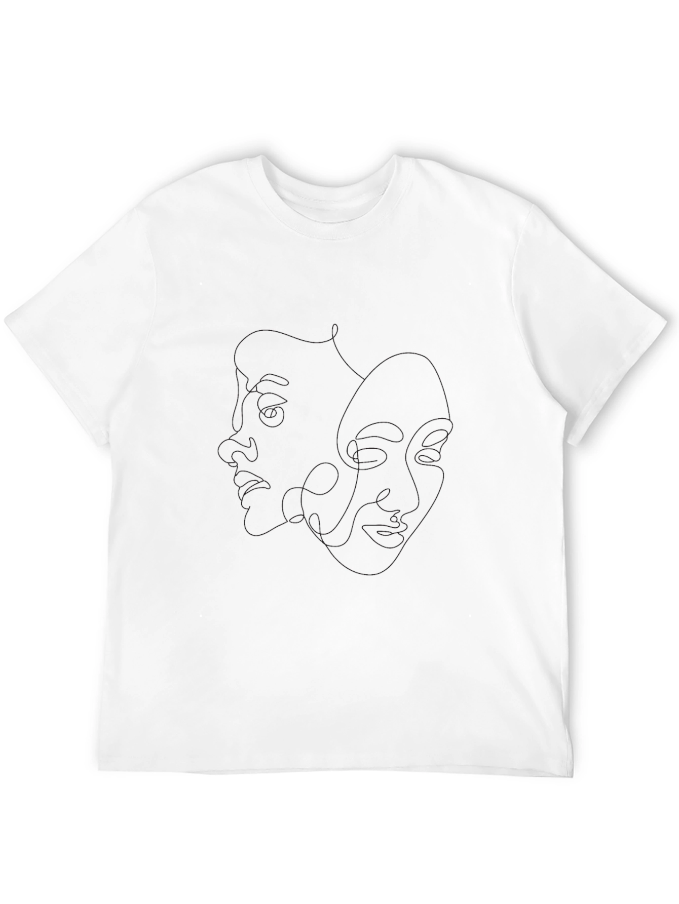Modern Art Line Drawing Black T-Shirt