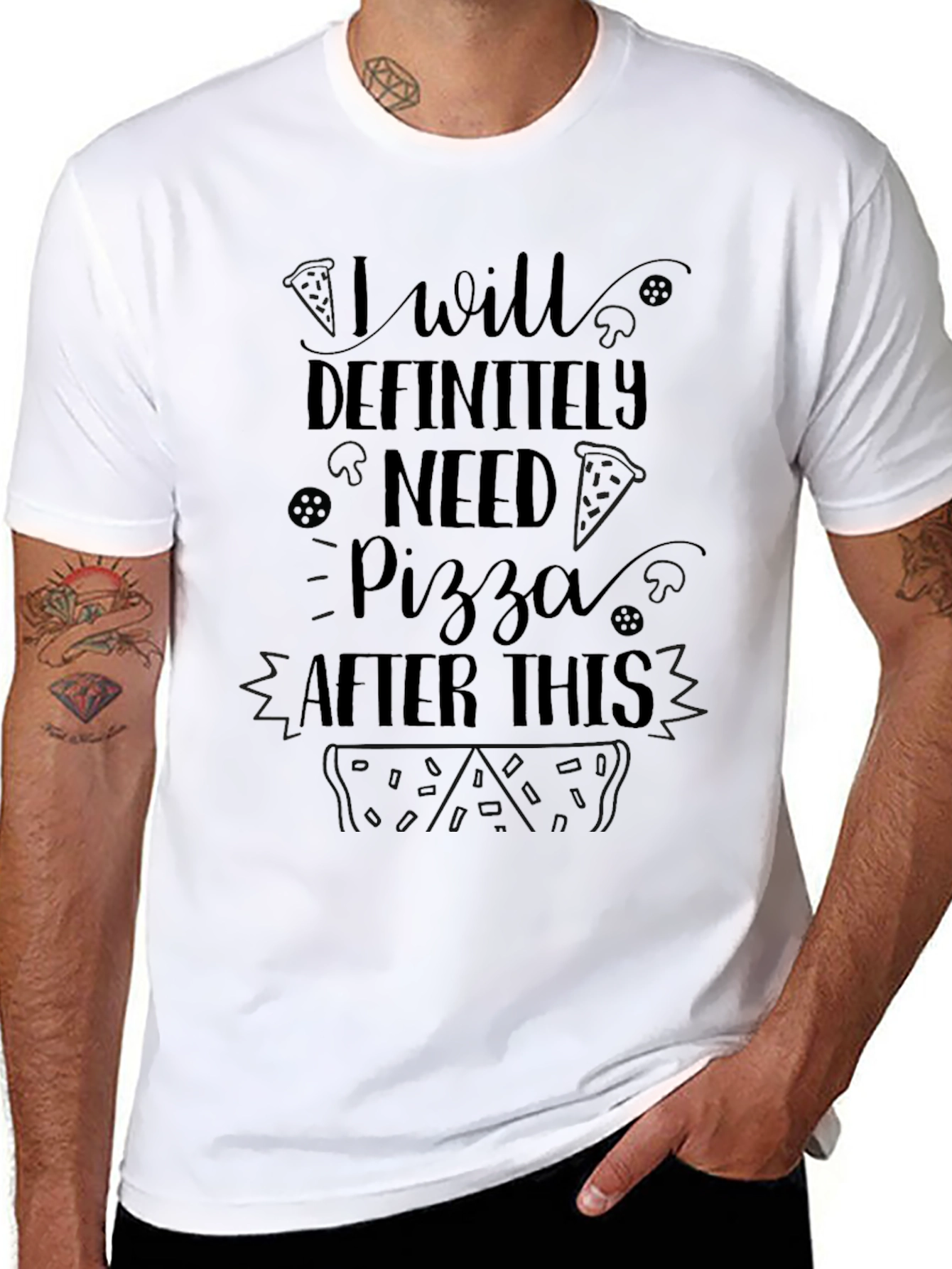Pizza After This Black Graphic Tee