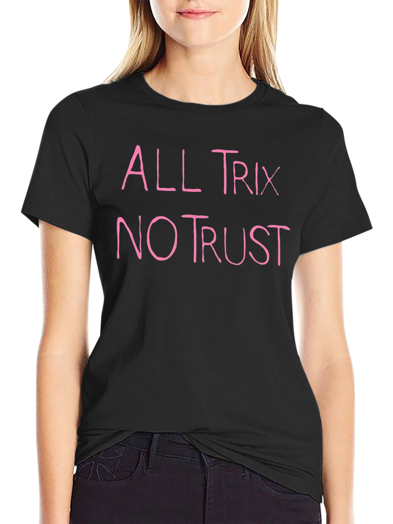 All Trix No Trust Black T-Shirt