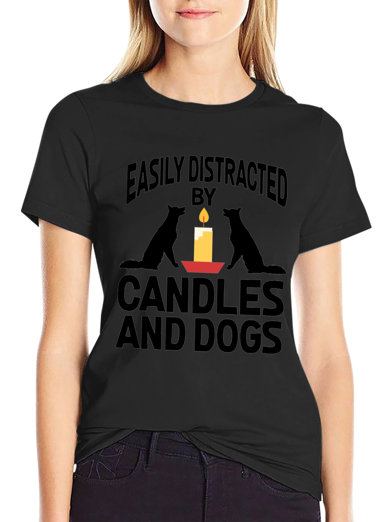 Easily Distracted By Candles And Dogs T-Shirt