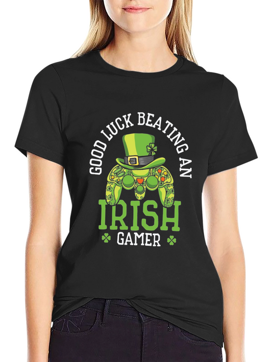 Irish Gamer T-Shirt - Good Luck Beating An Irish Gamer!