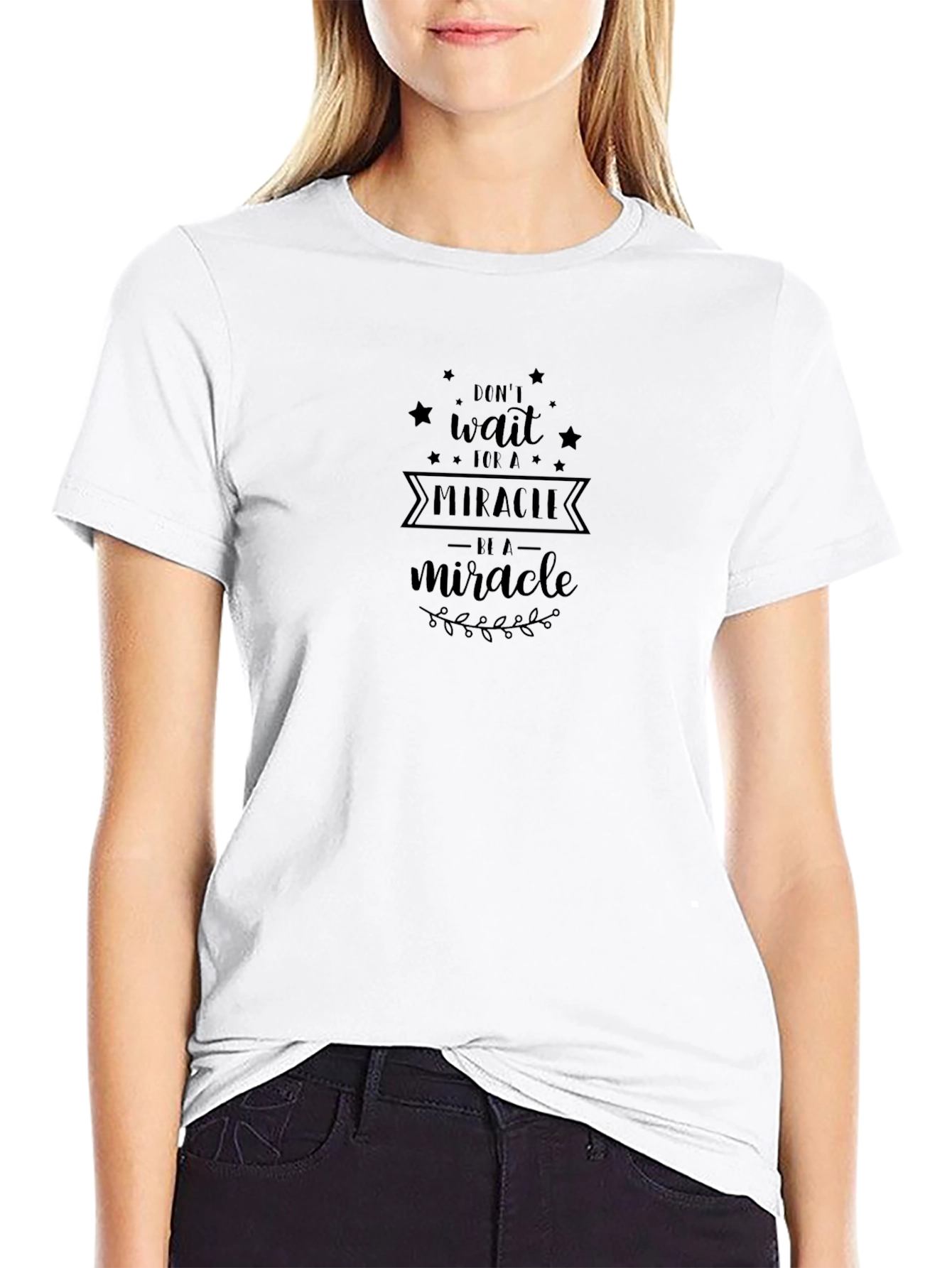 Inspirational Miracle Graphic Black T-Shirt