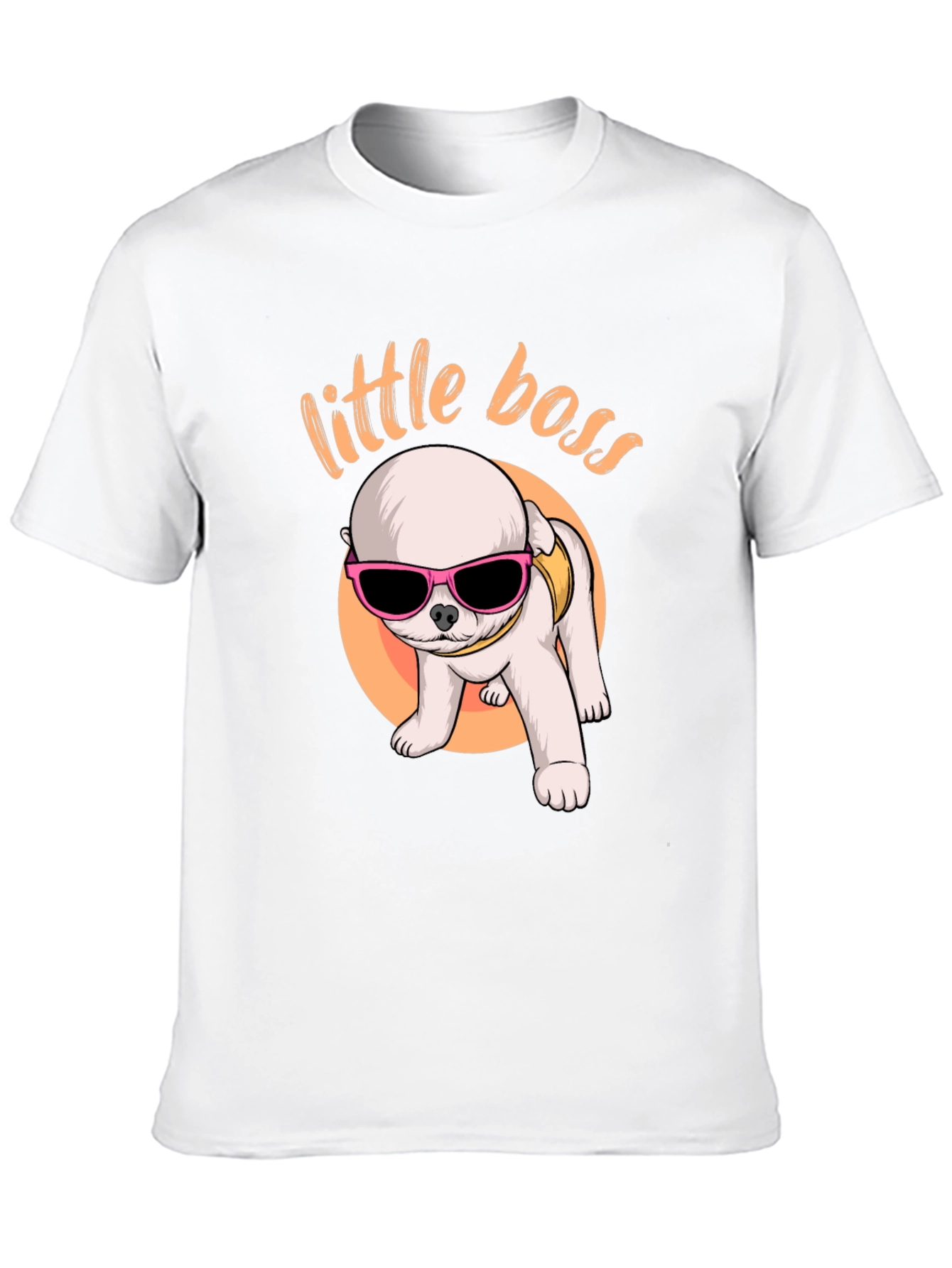 Little Boss Dog Graphic Tee - Black Cotton T-Shirt