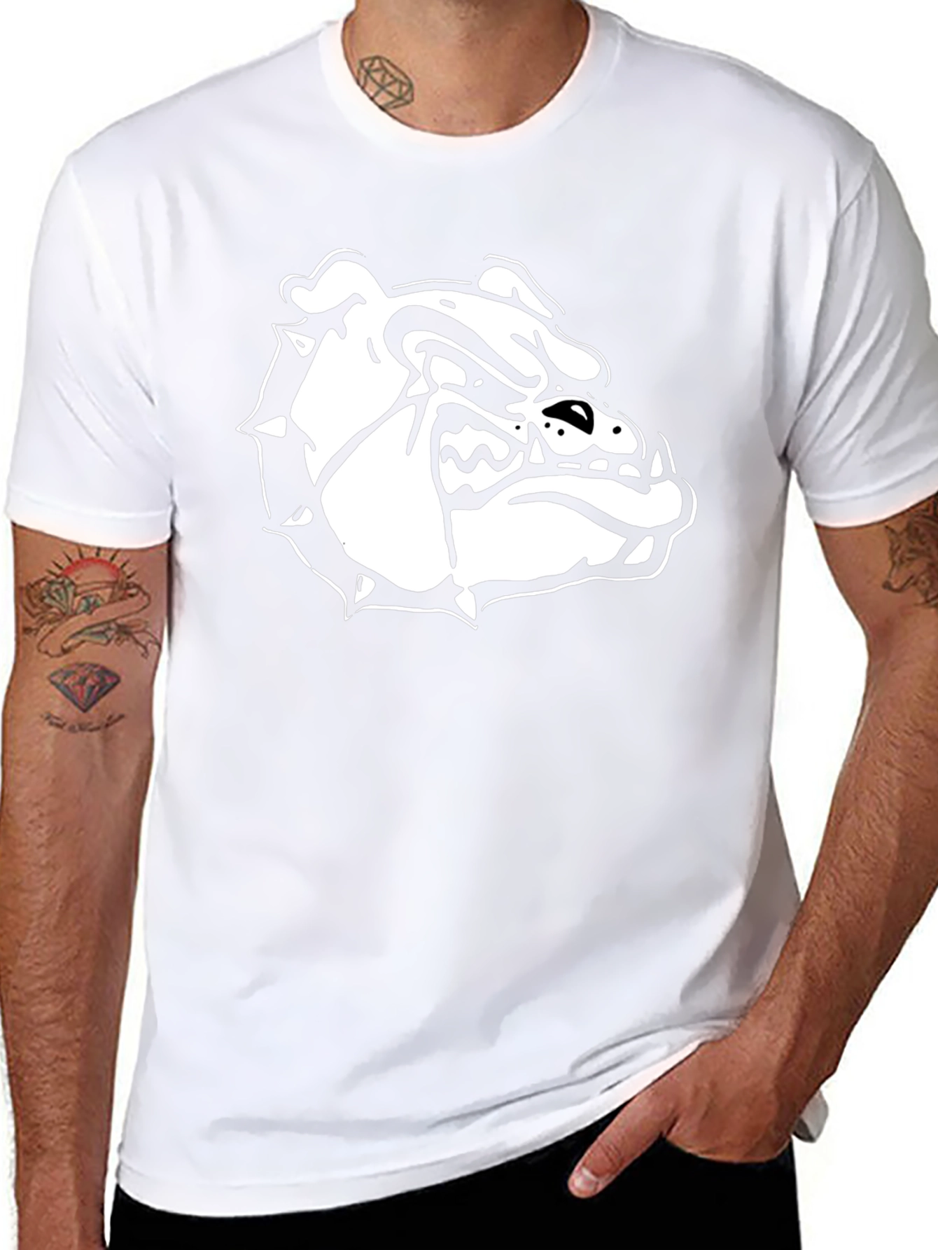 Black T-Shirt with Bulldog Graphic