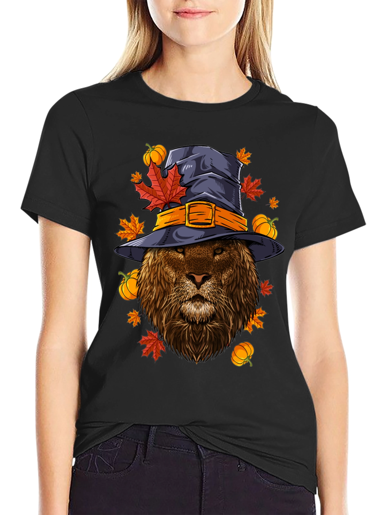 Lion Witch Hat T-Shirt - Autumn Style