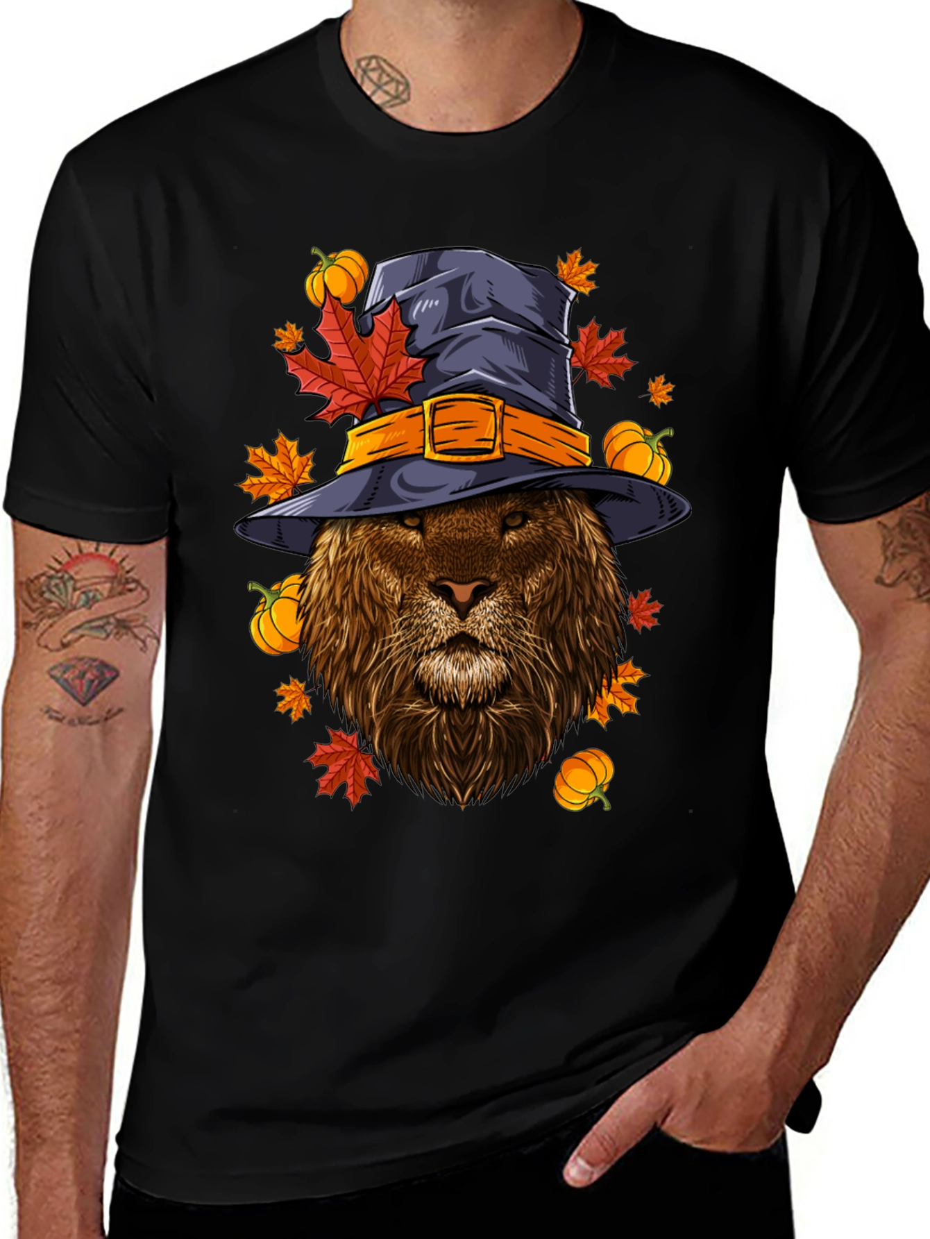Lion Witch Hat T-Shirt - Autumn Style